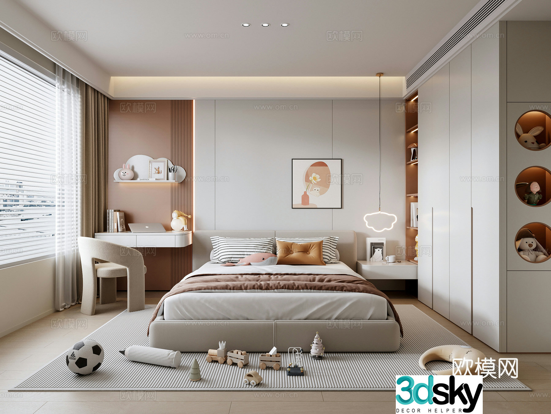 Modern girl children’s room 3d model