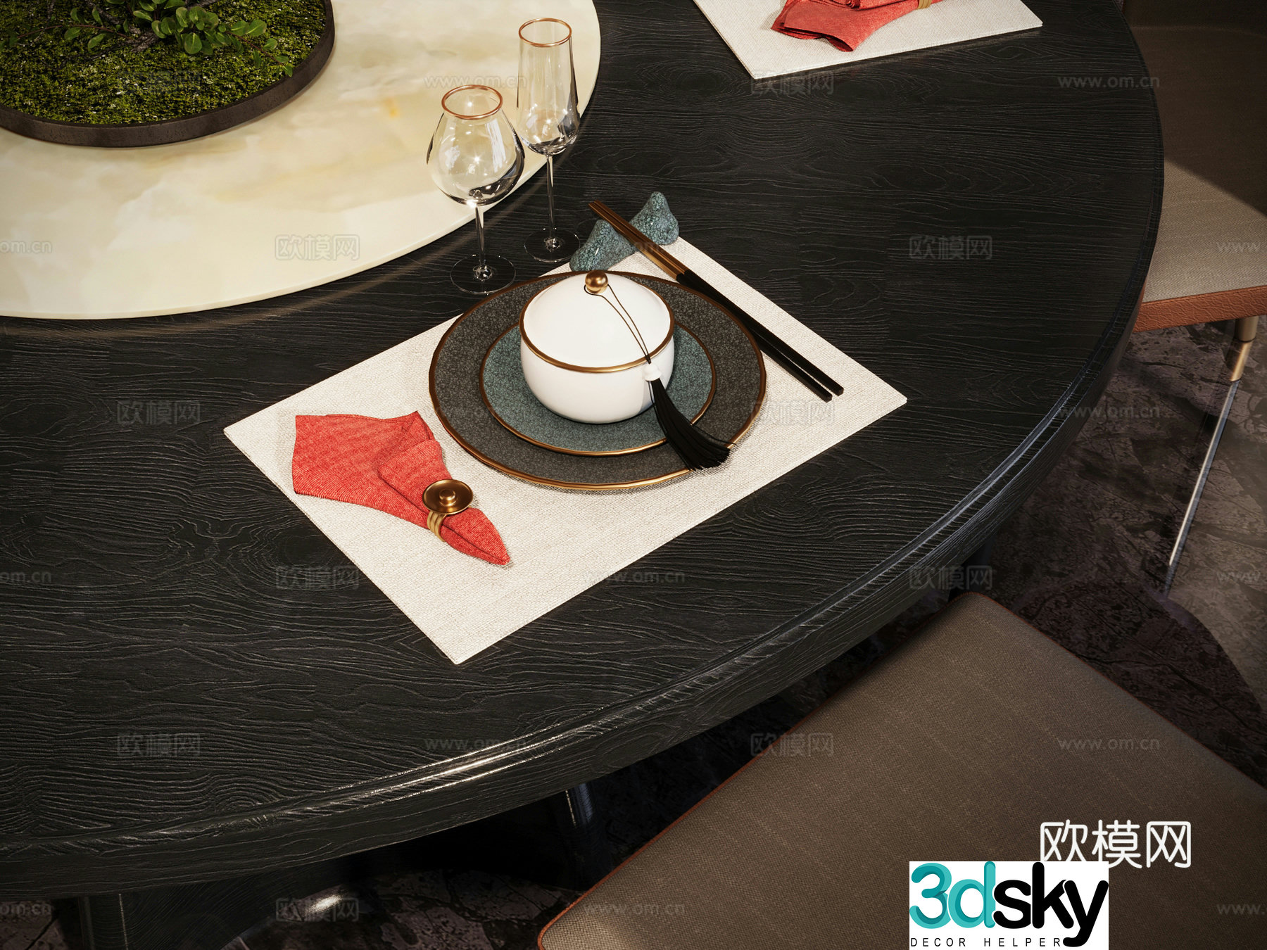 Tableware New Chinese tableware 3D model
