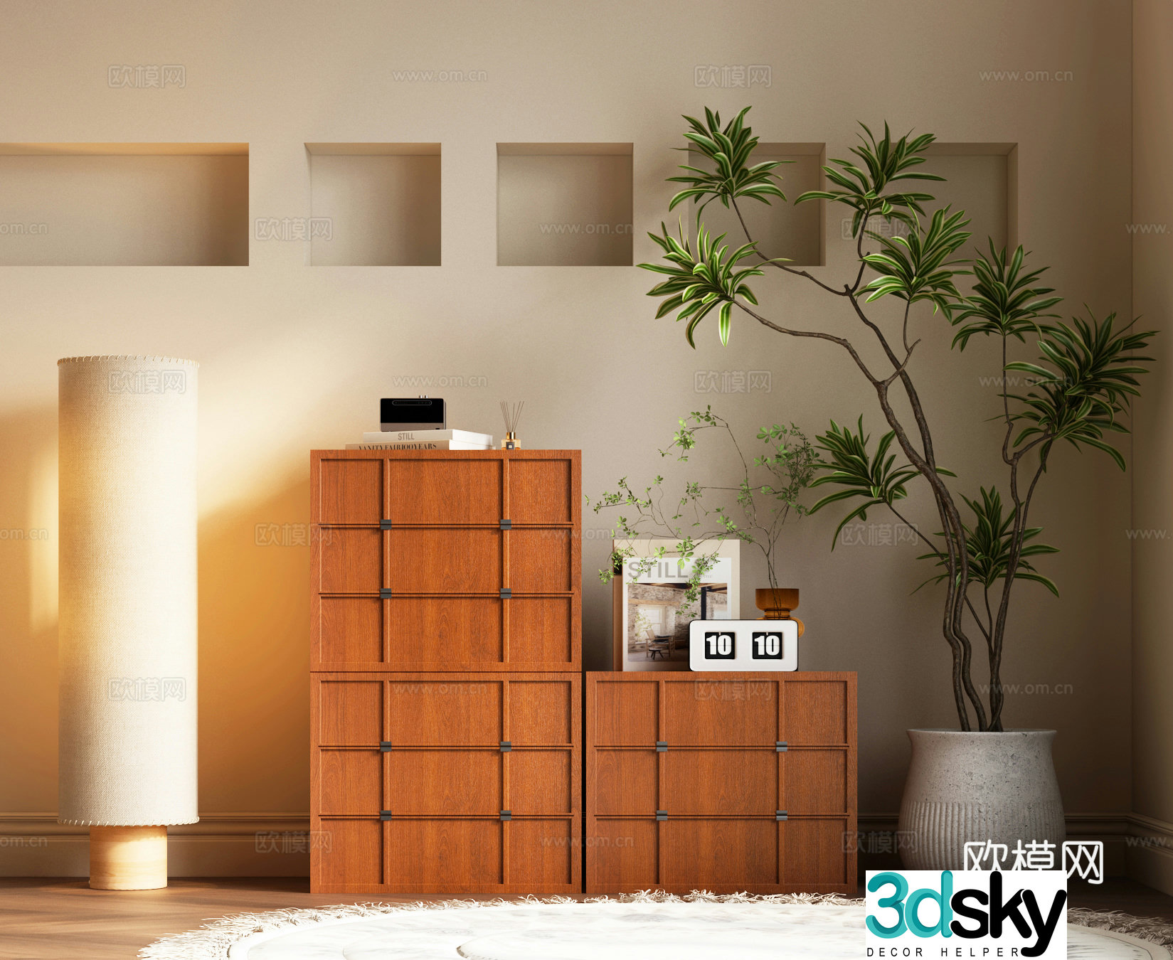 Modern bedside table Modern ancient bedside table 3d model