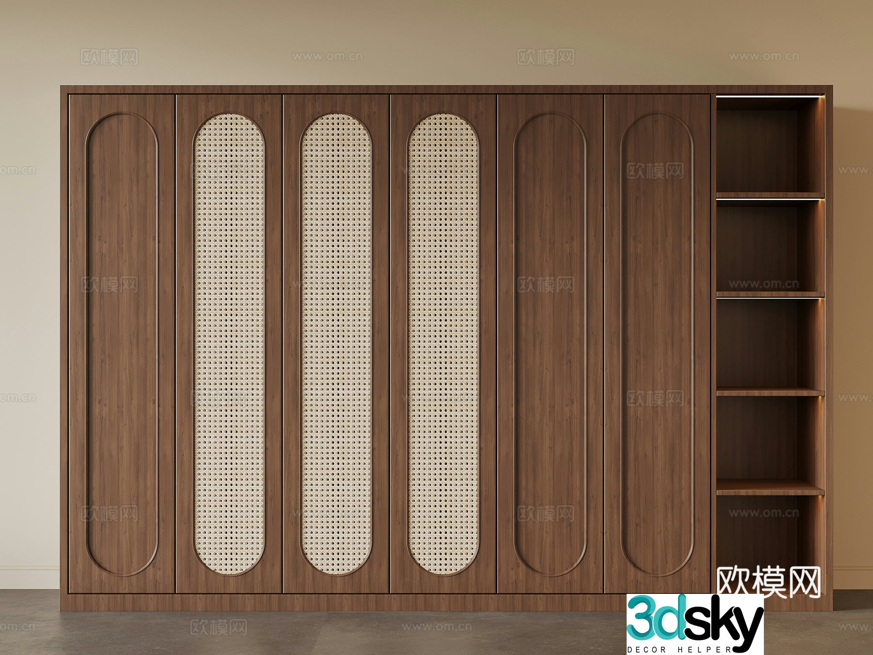 Middle-aged wind wardrobe 3d model
