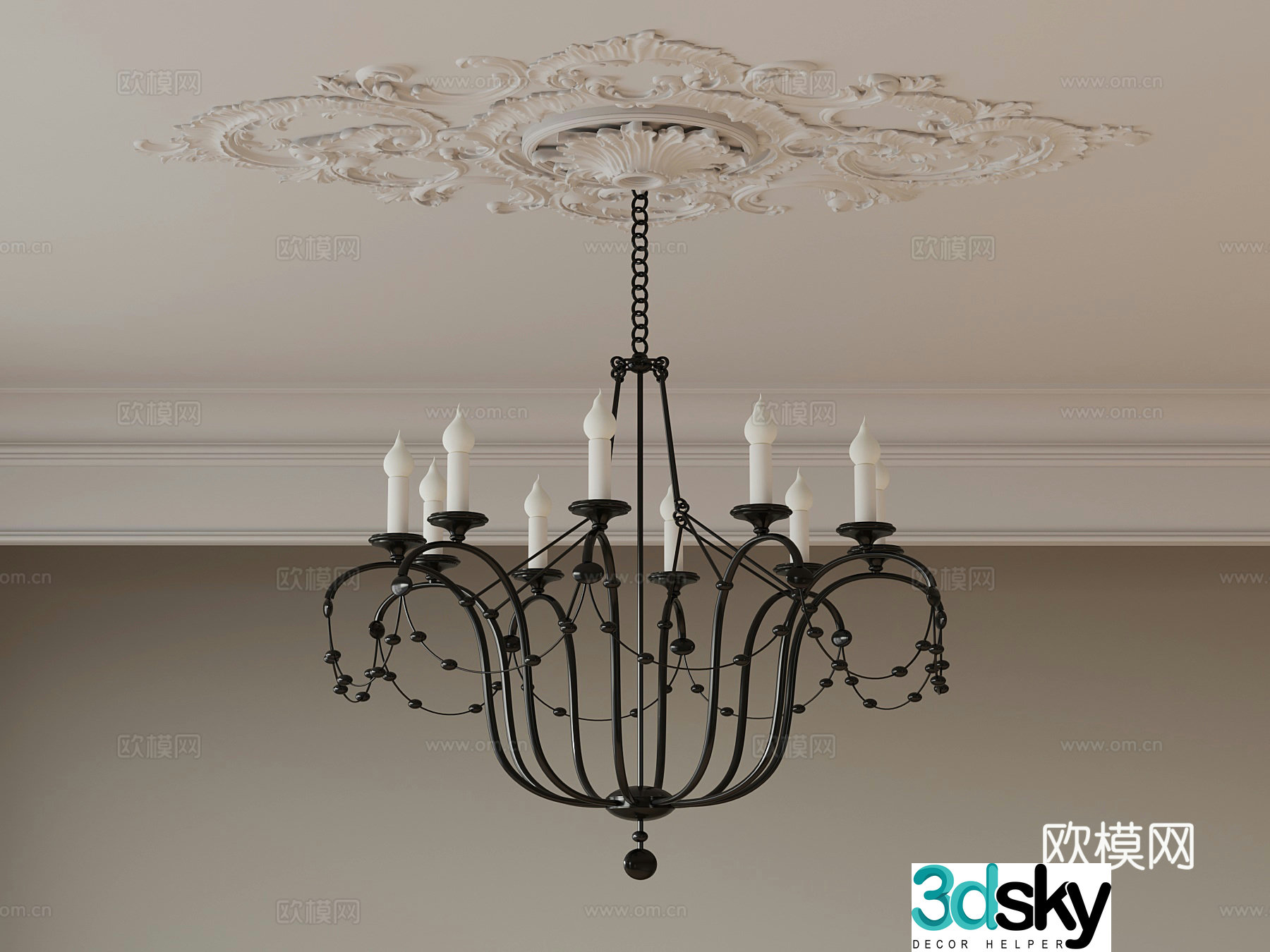 French chandeliers 3d model