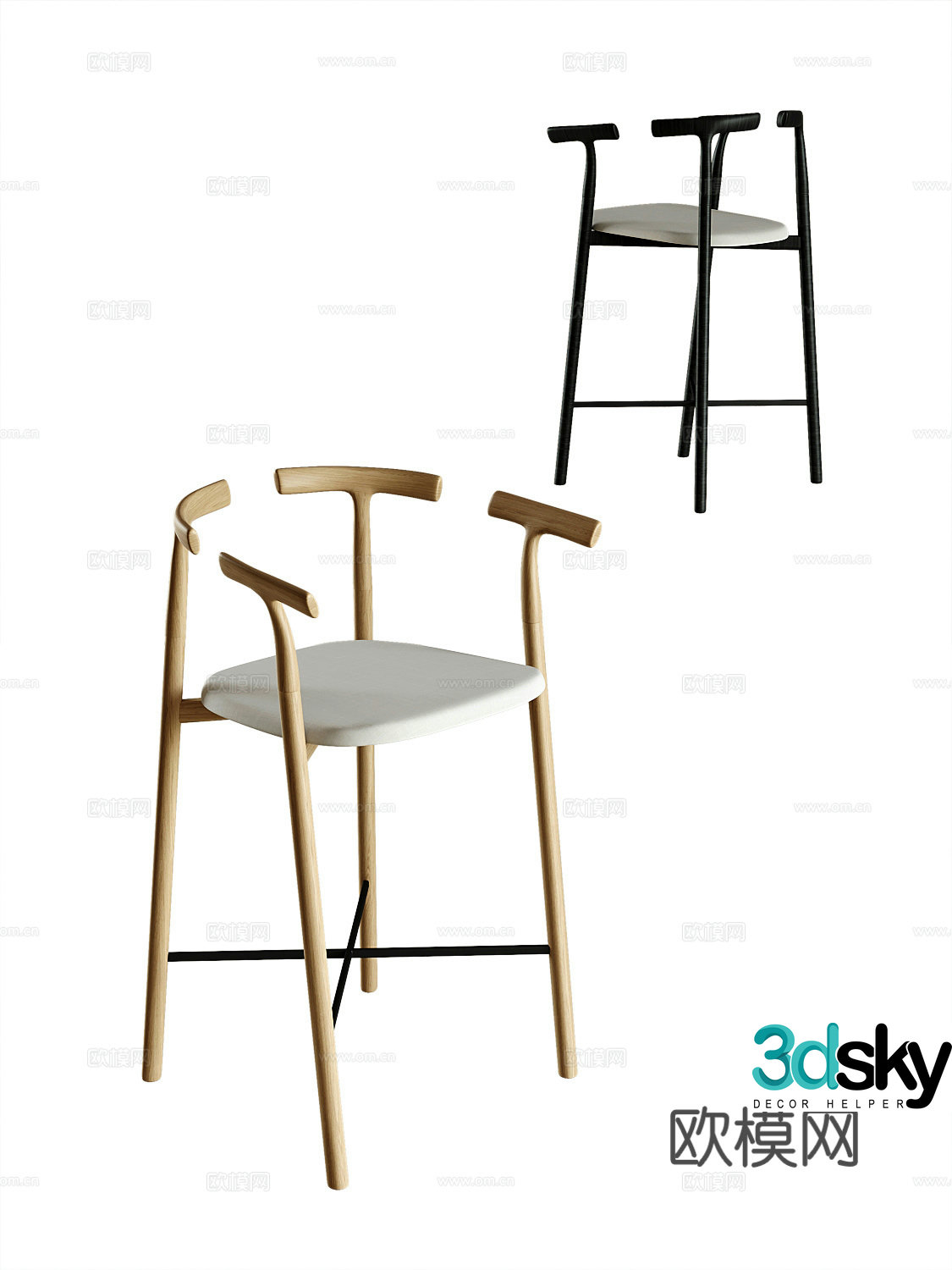 Modern bar chair 3d model