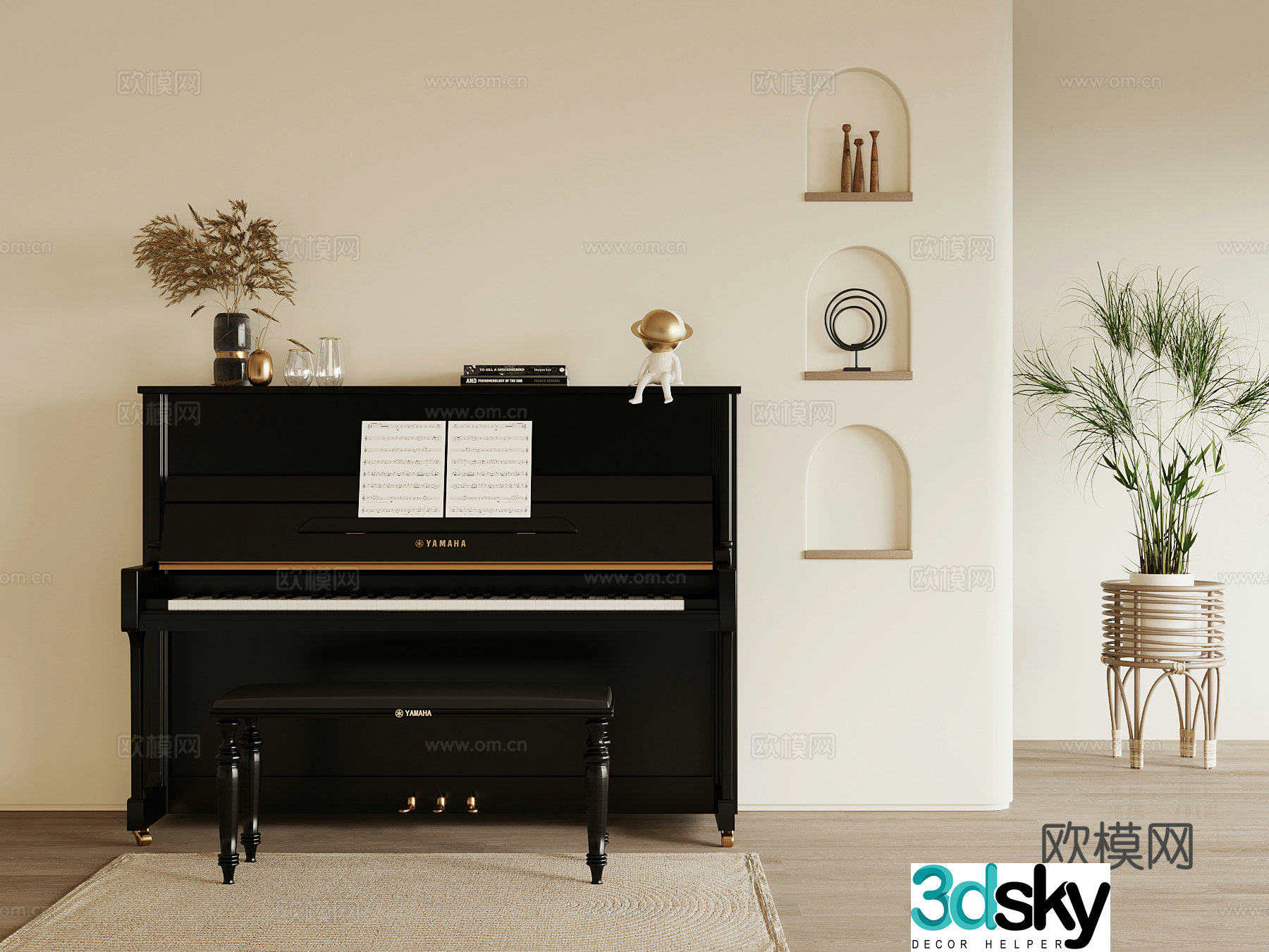 Musical instrument modern piano 3d model