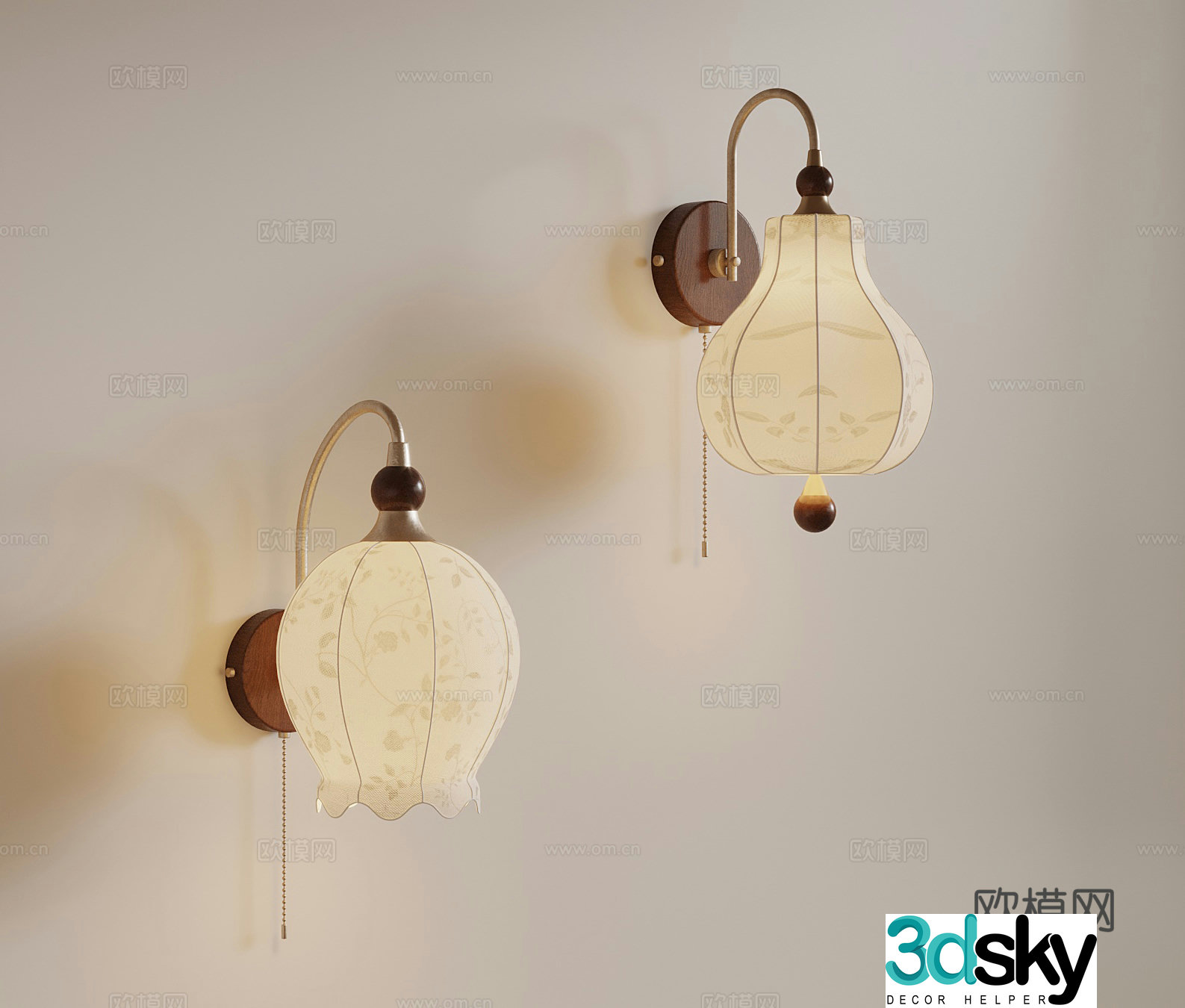Wall lamp French wall lamp bedside lamp decorative lamp 3d model