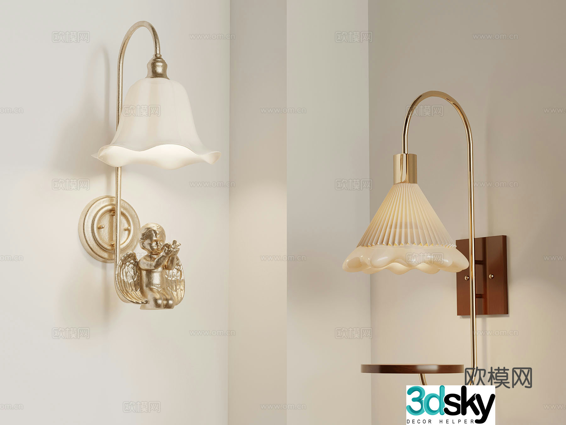 French wall lamp 3d model