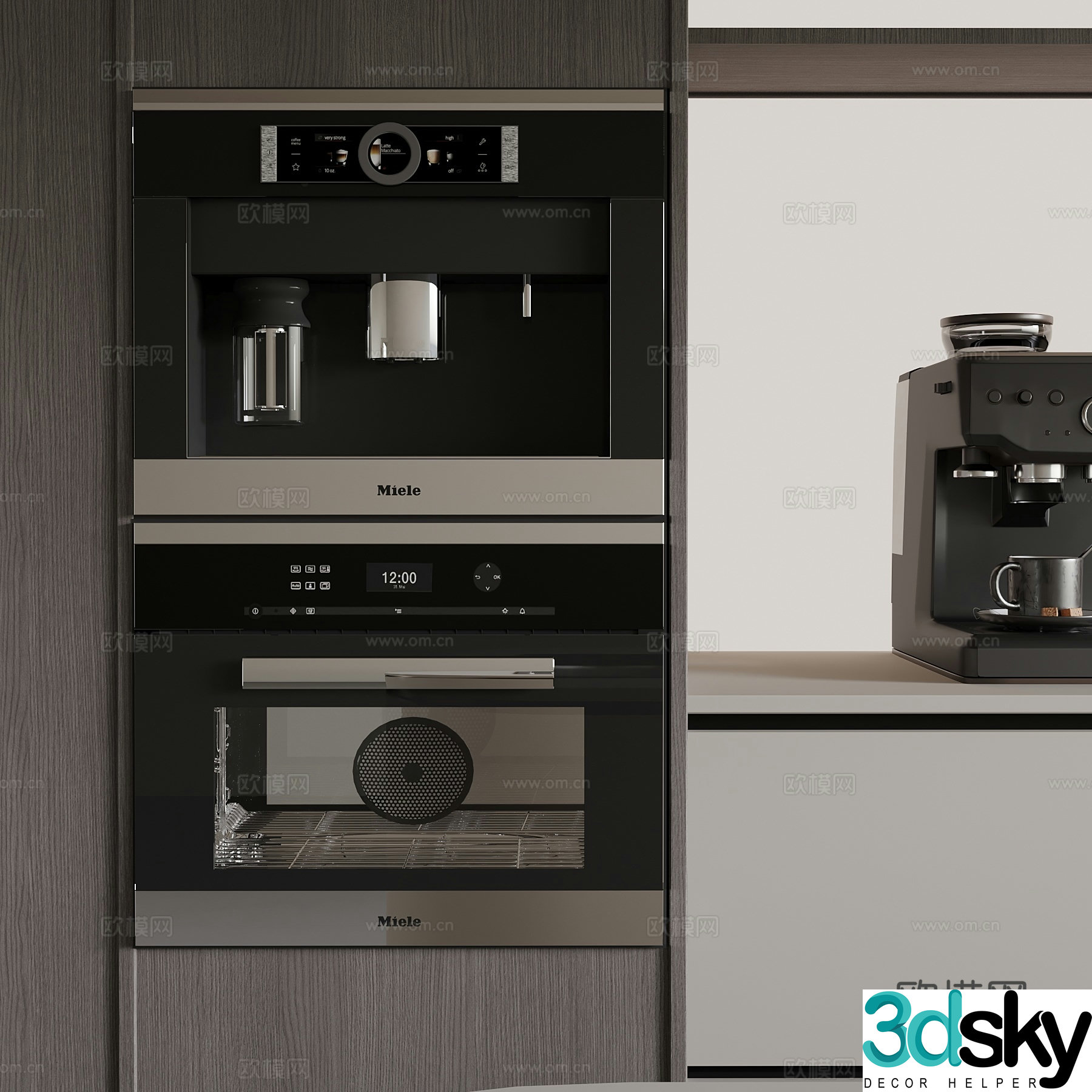 Modern steaming oven coffee machine direct drinker 3d model