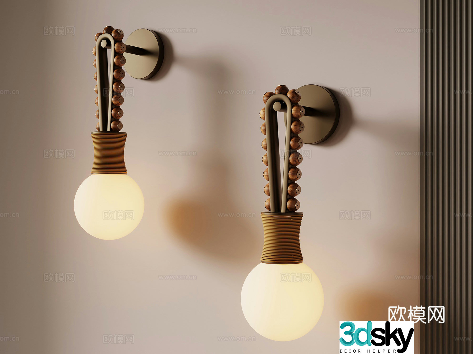 Wall lamp French medieval style wall lamp decorative lamp bedside lamp 3d model