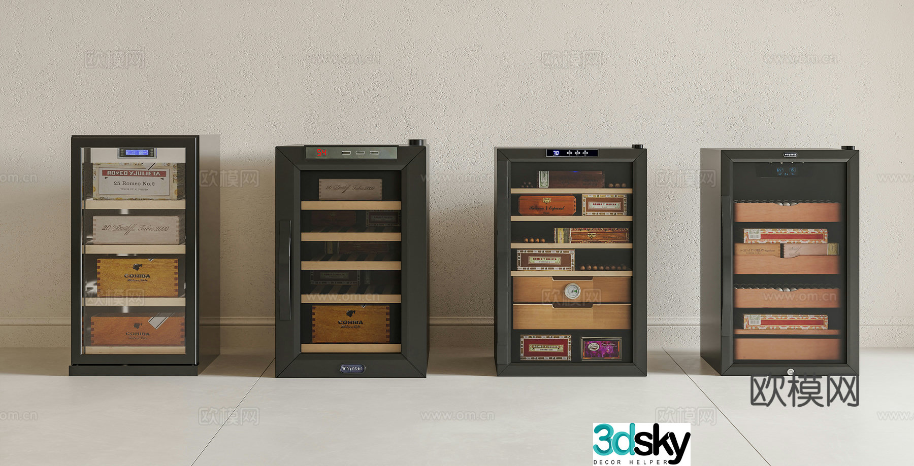 Cigar Cabinet Refrigerator Small Refrigerator Constant Temperature Wine Cabinet Cigar 3D Model