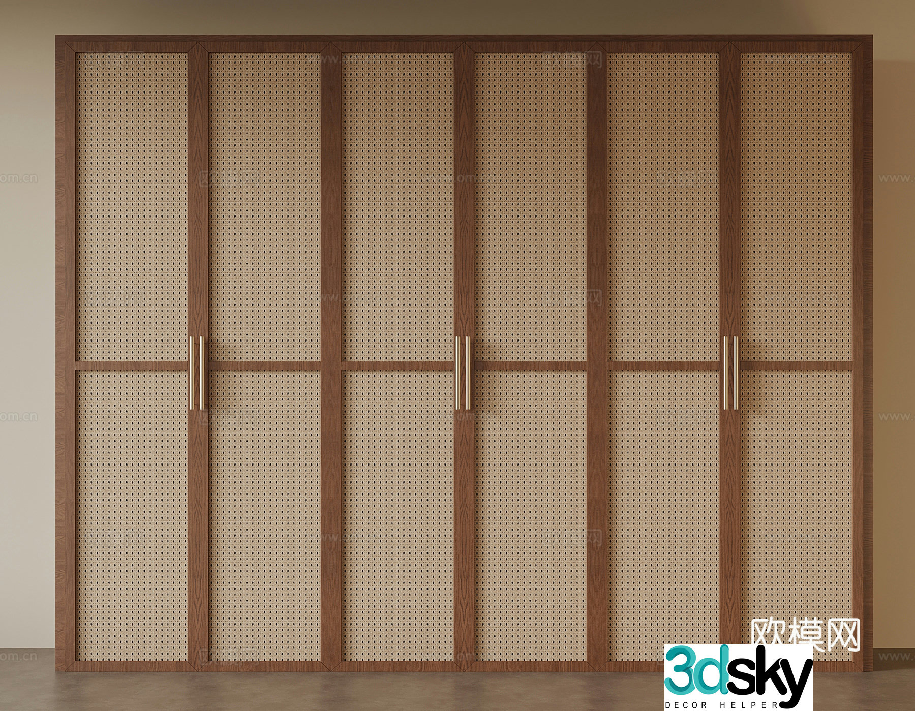 Middle-aged wind wardrobe 3d model