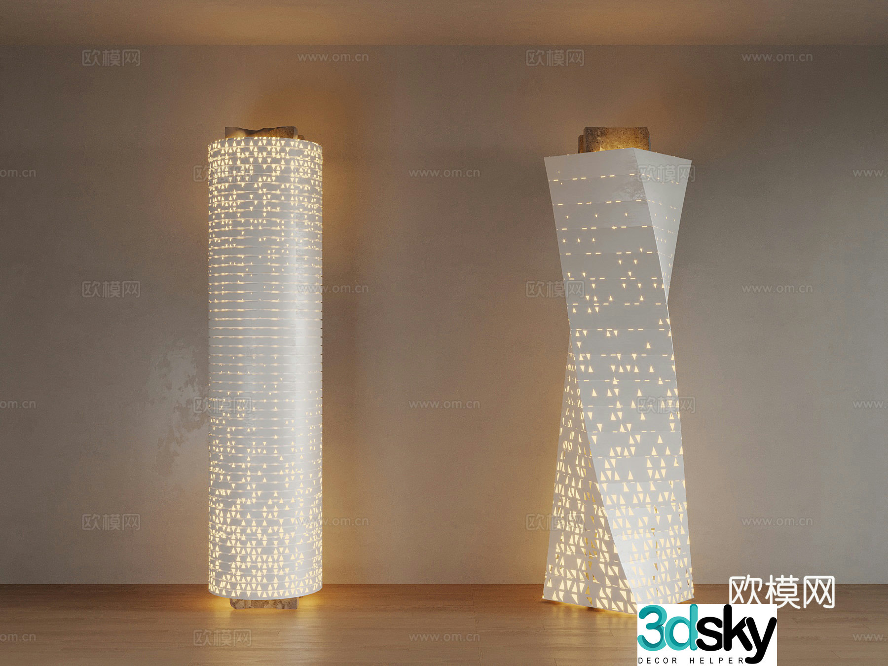 Modern column decorative column luminous column 3d model
