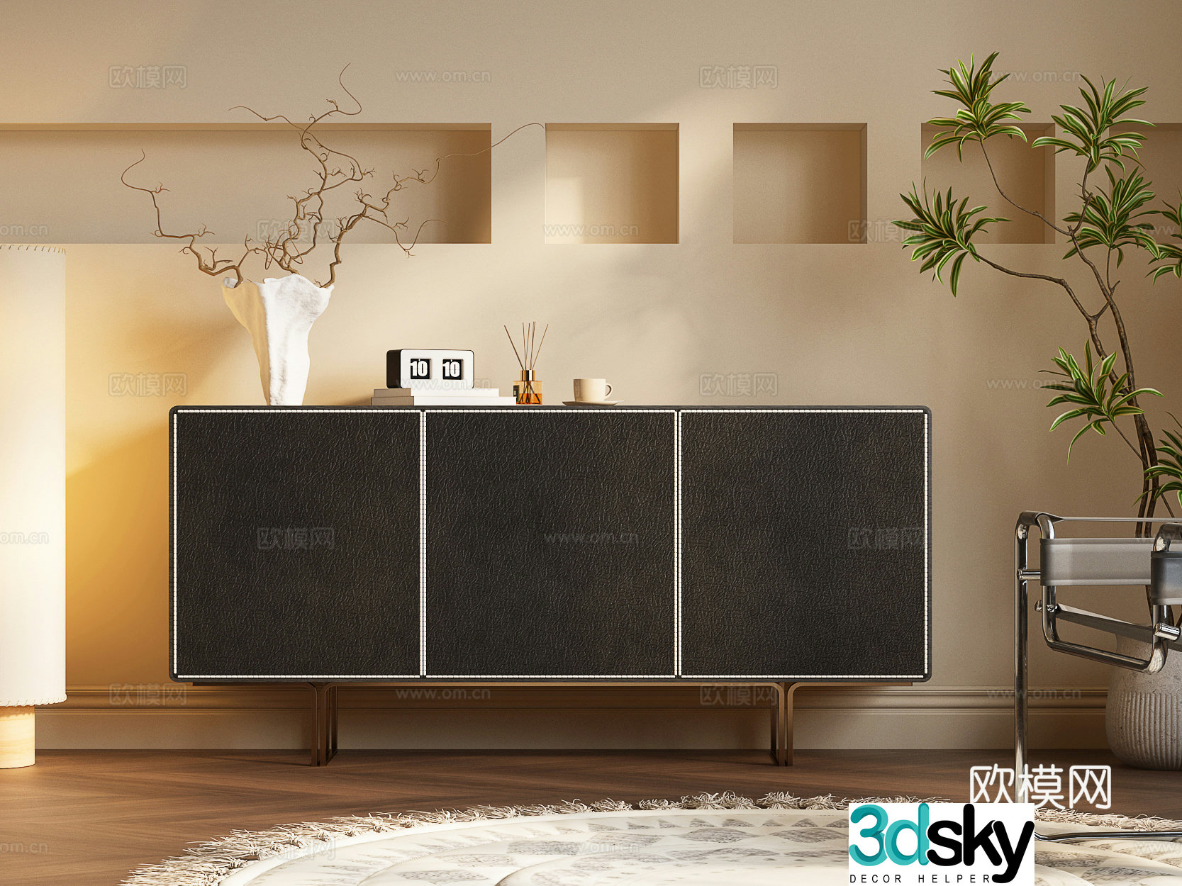 Modern Italian decorative cabinet Modern Italian side cabinet Italian porch cabinet Italian porch cabinet 3D model