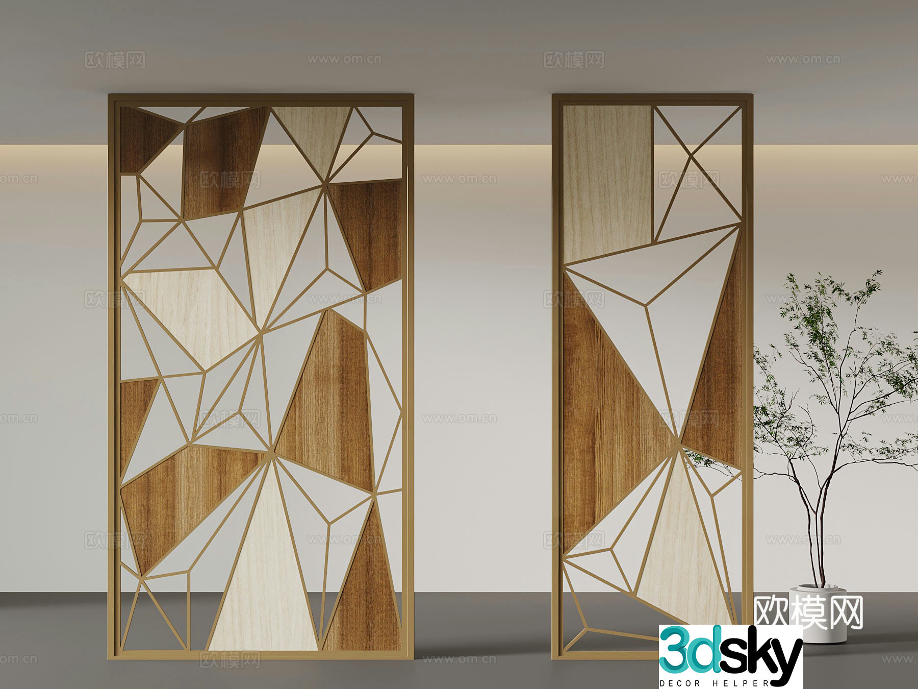 Modern art screen 3d model