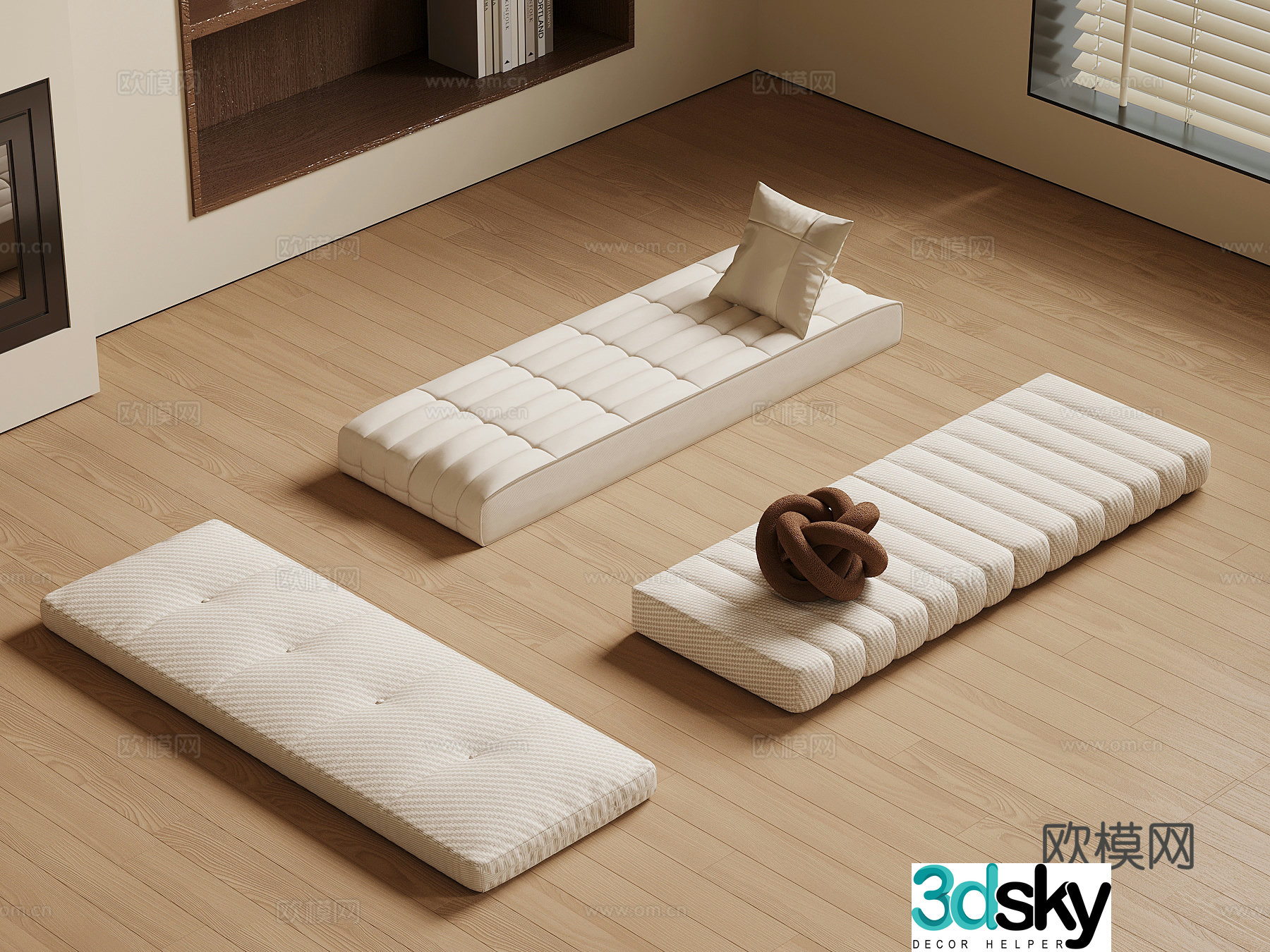 Modern seat cushion bay window cushion sofa cushion 3d model