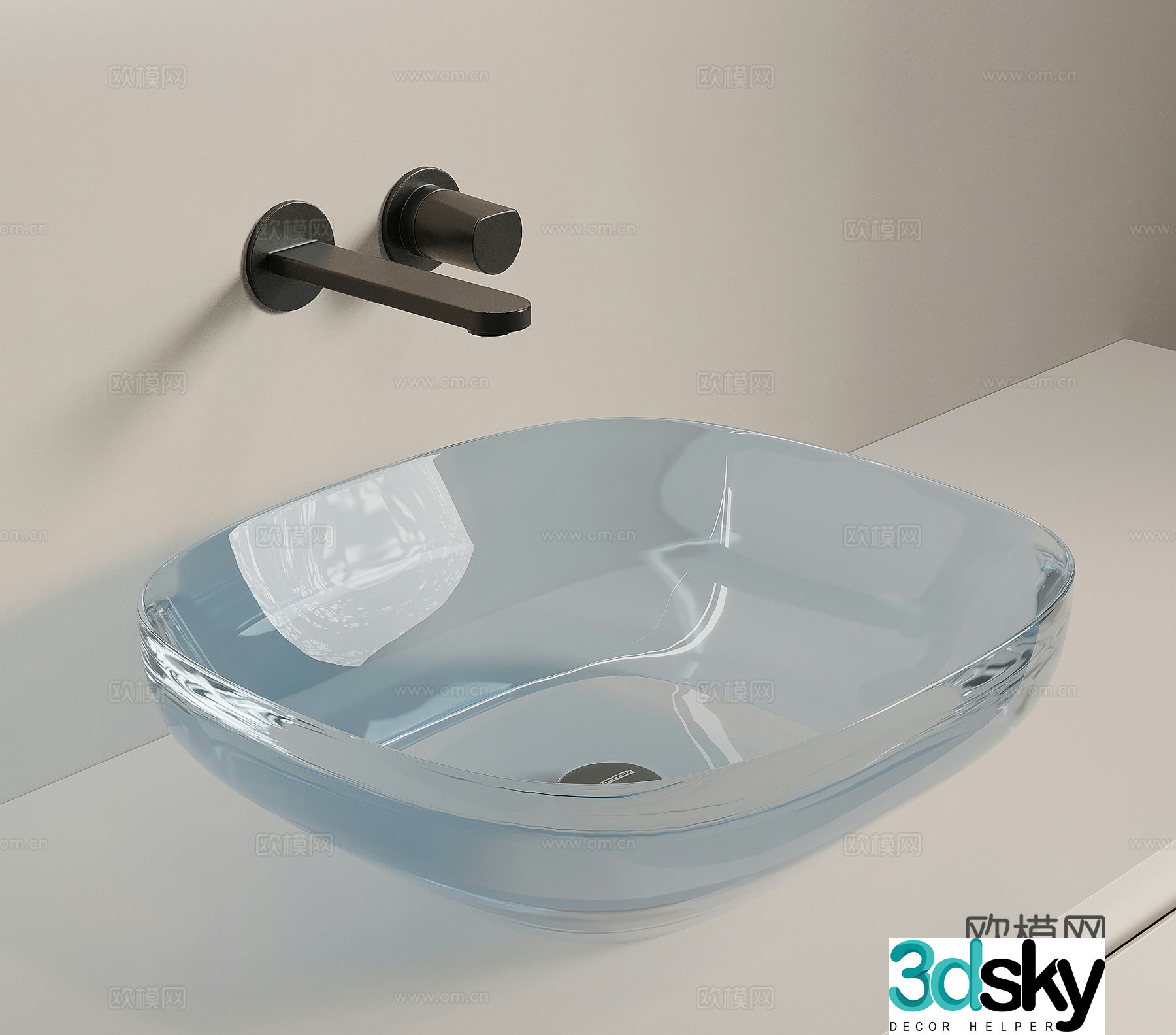 Modern wash basin faucet 3d model