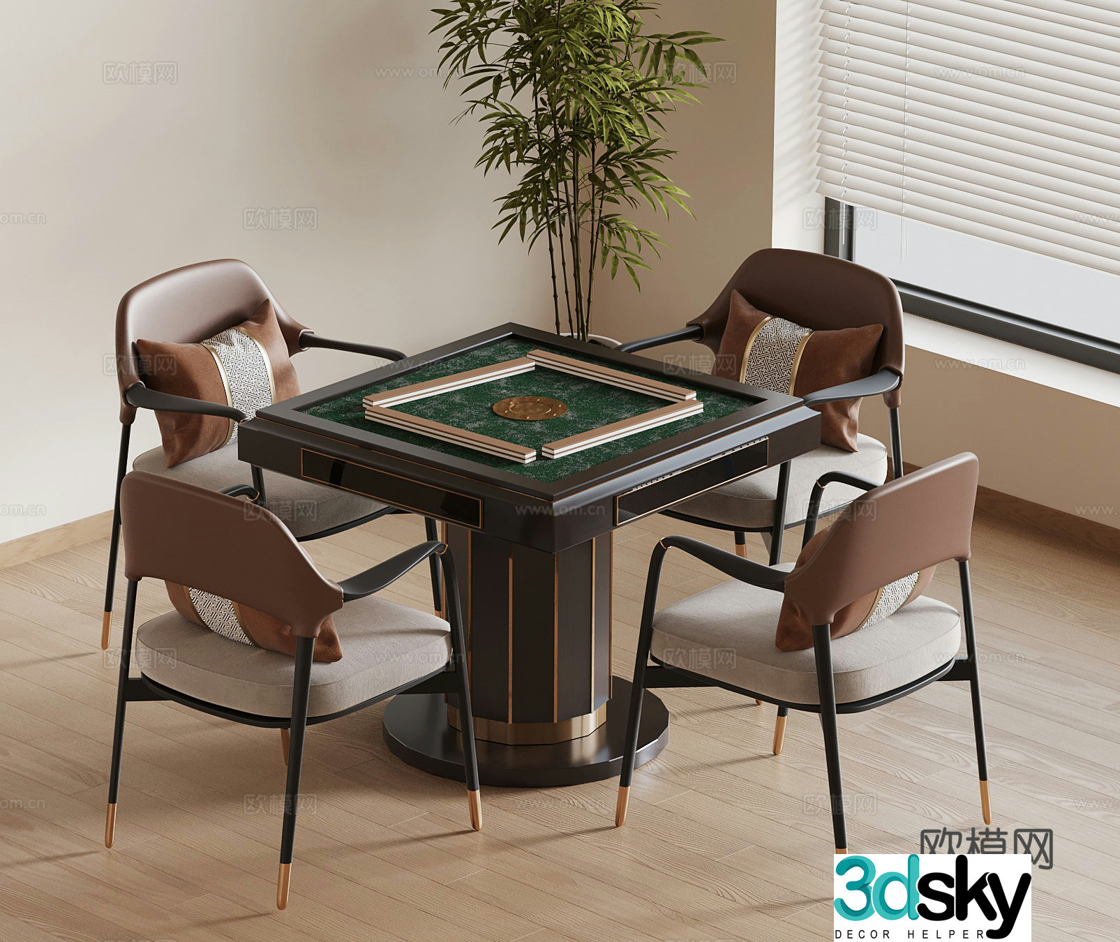 New Chinese chess and card room chess and card table 3D model