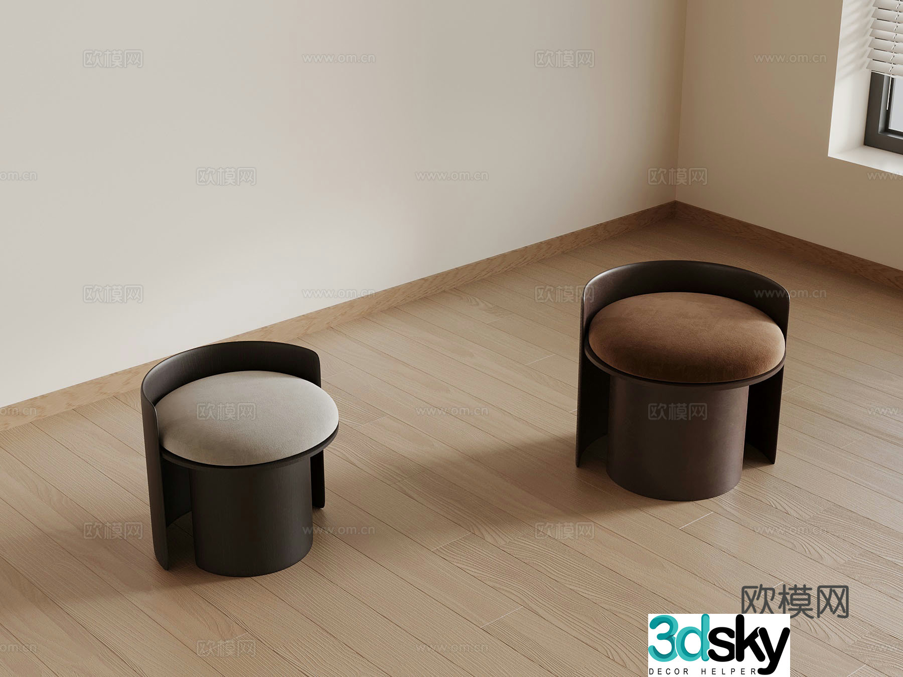 Modern sofa stool 3d model
