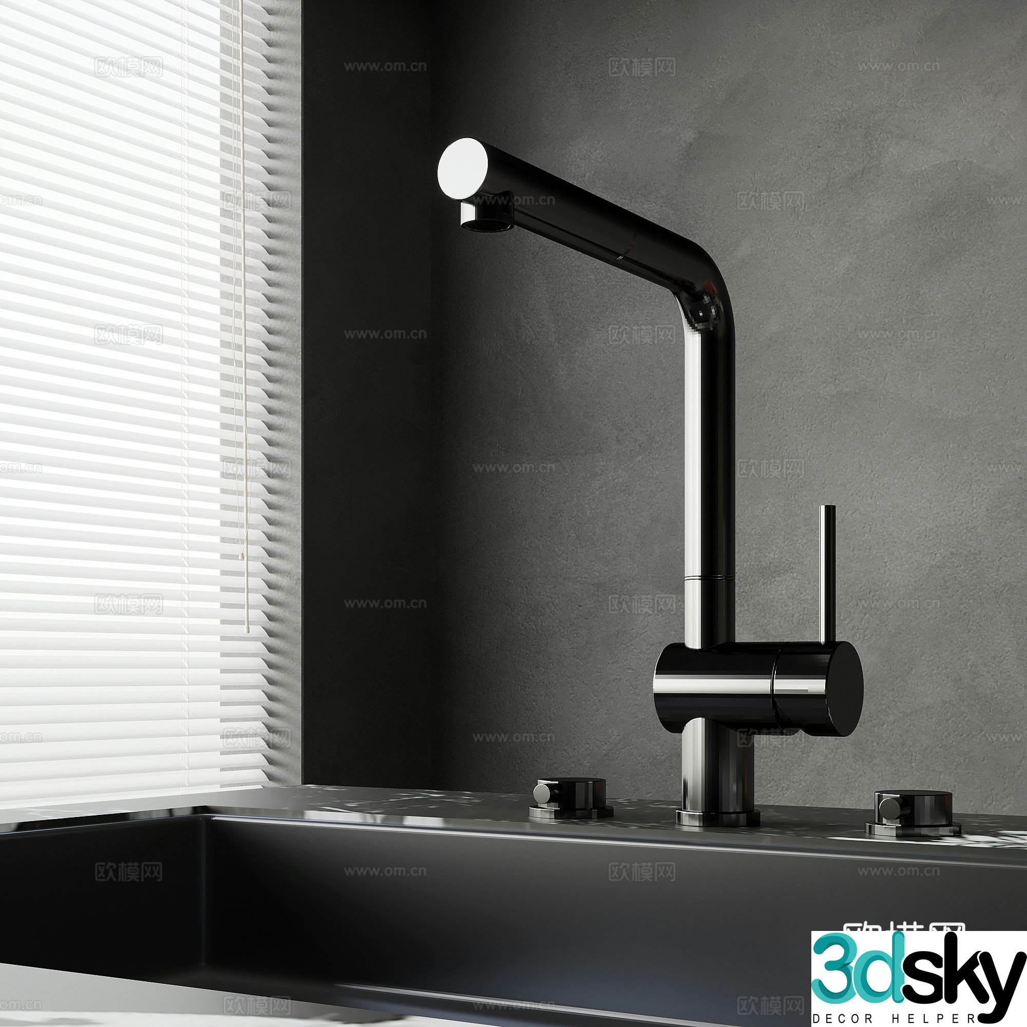 Modern faucet sink 3d model