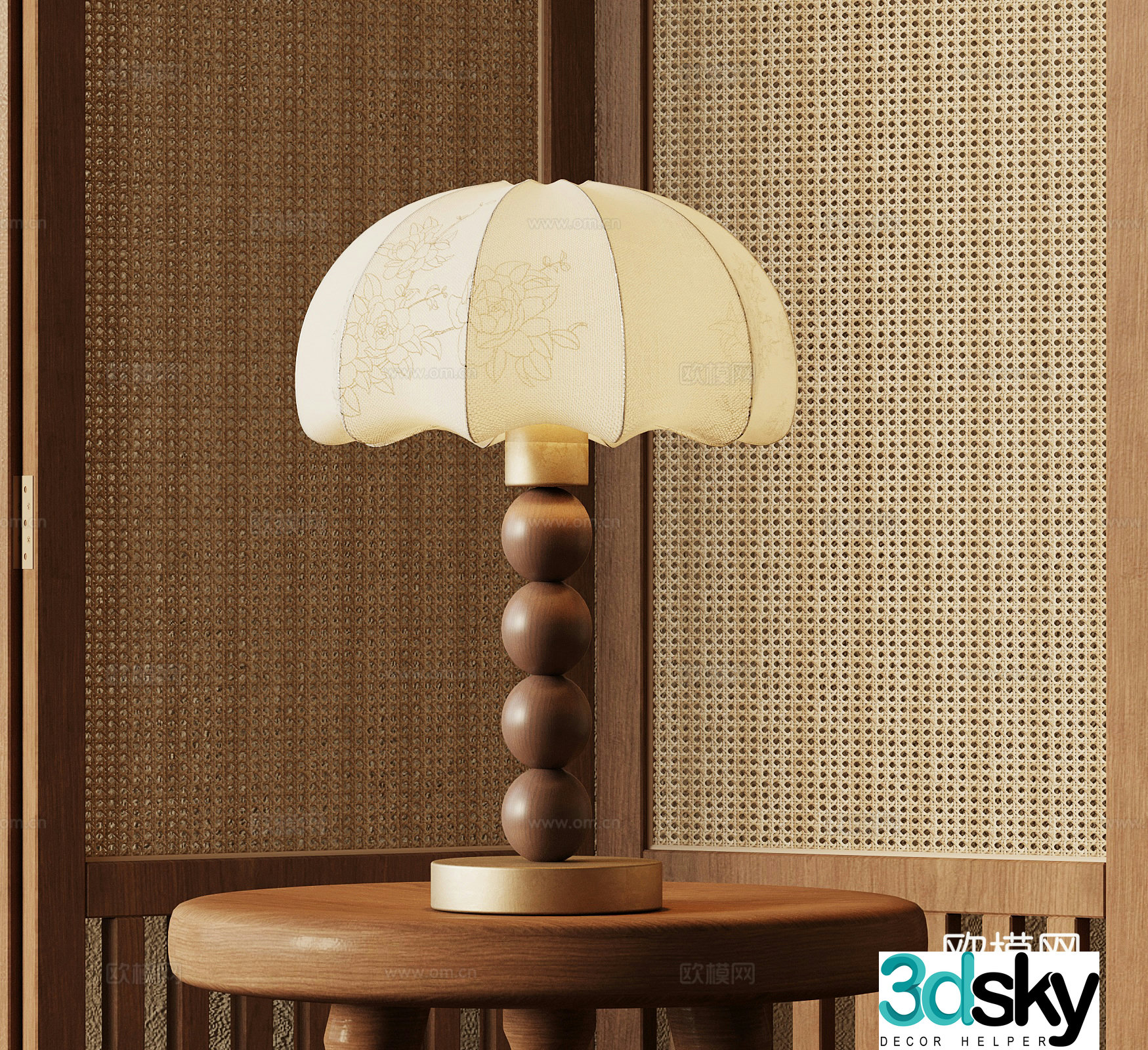 French medieval style table lamp 3d model