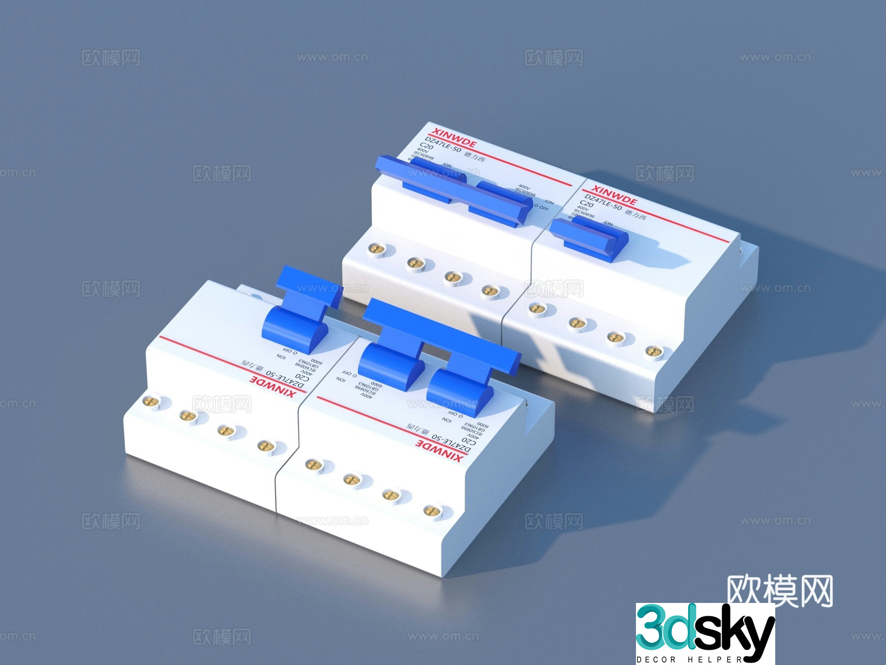 Circuit breaker leakage protection switch air switch 3d model