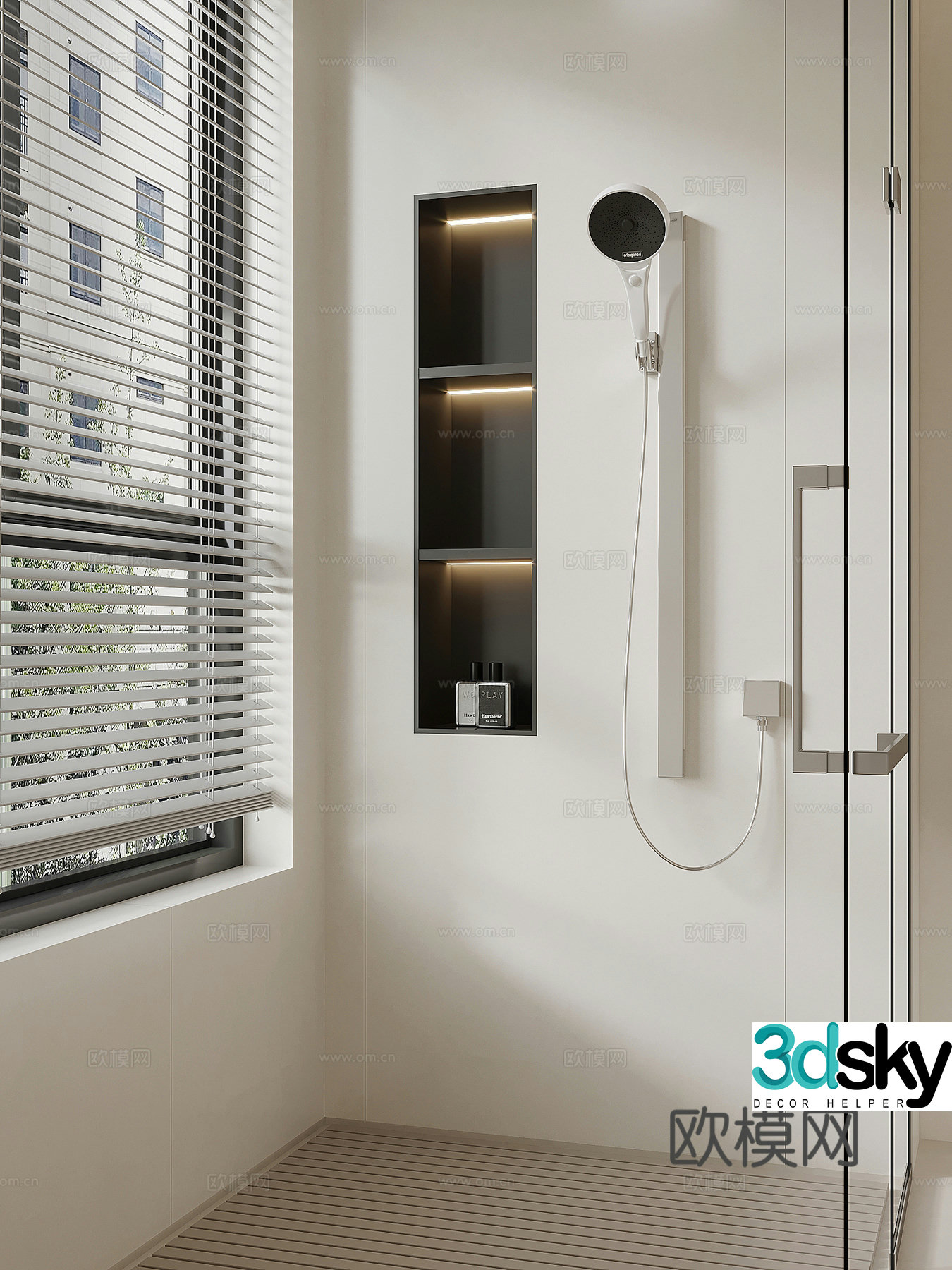 Modern bathroom shower handheld shower shower 3d model