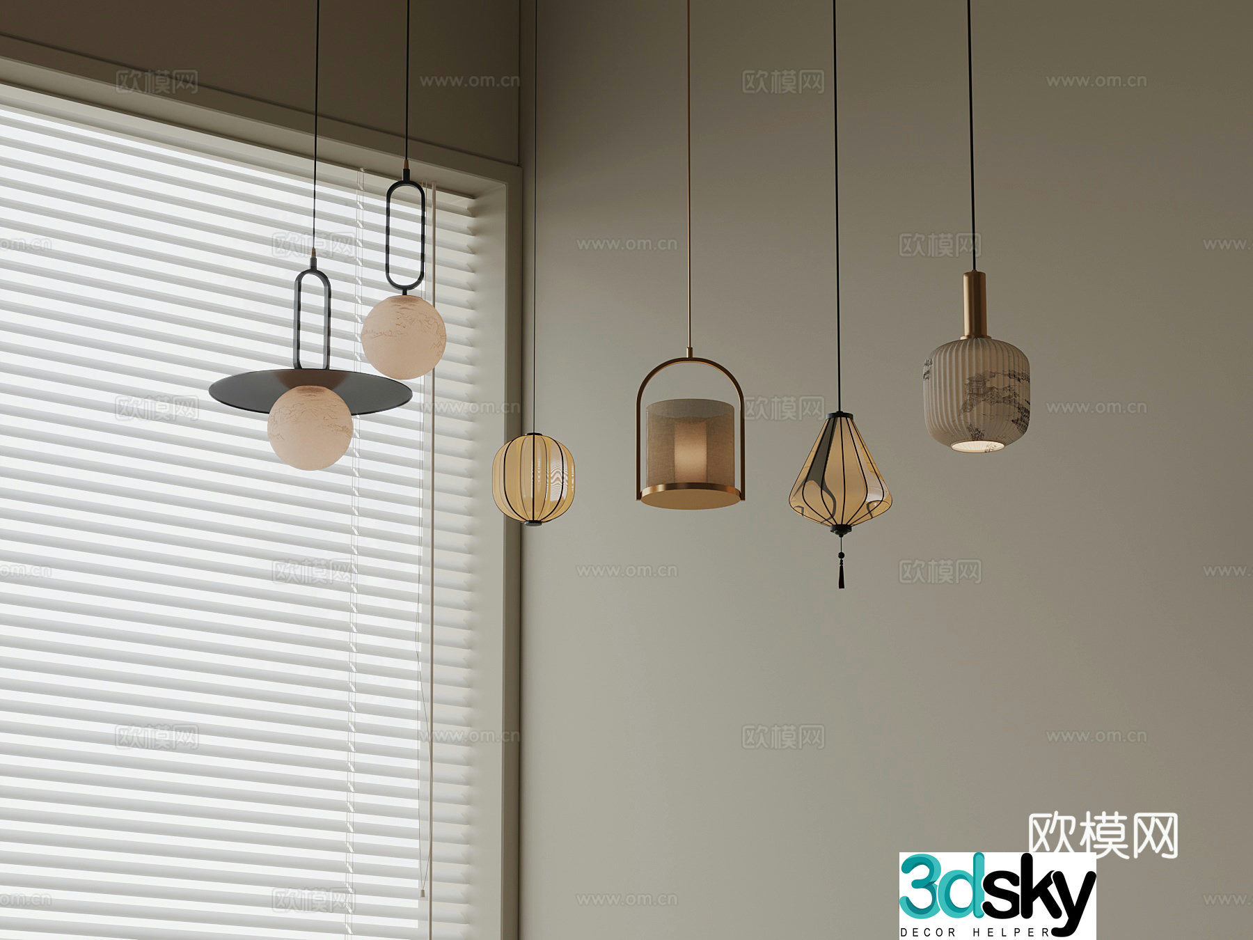 Chandelier New Chinese Chandelier 3D Model