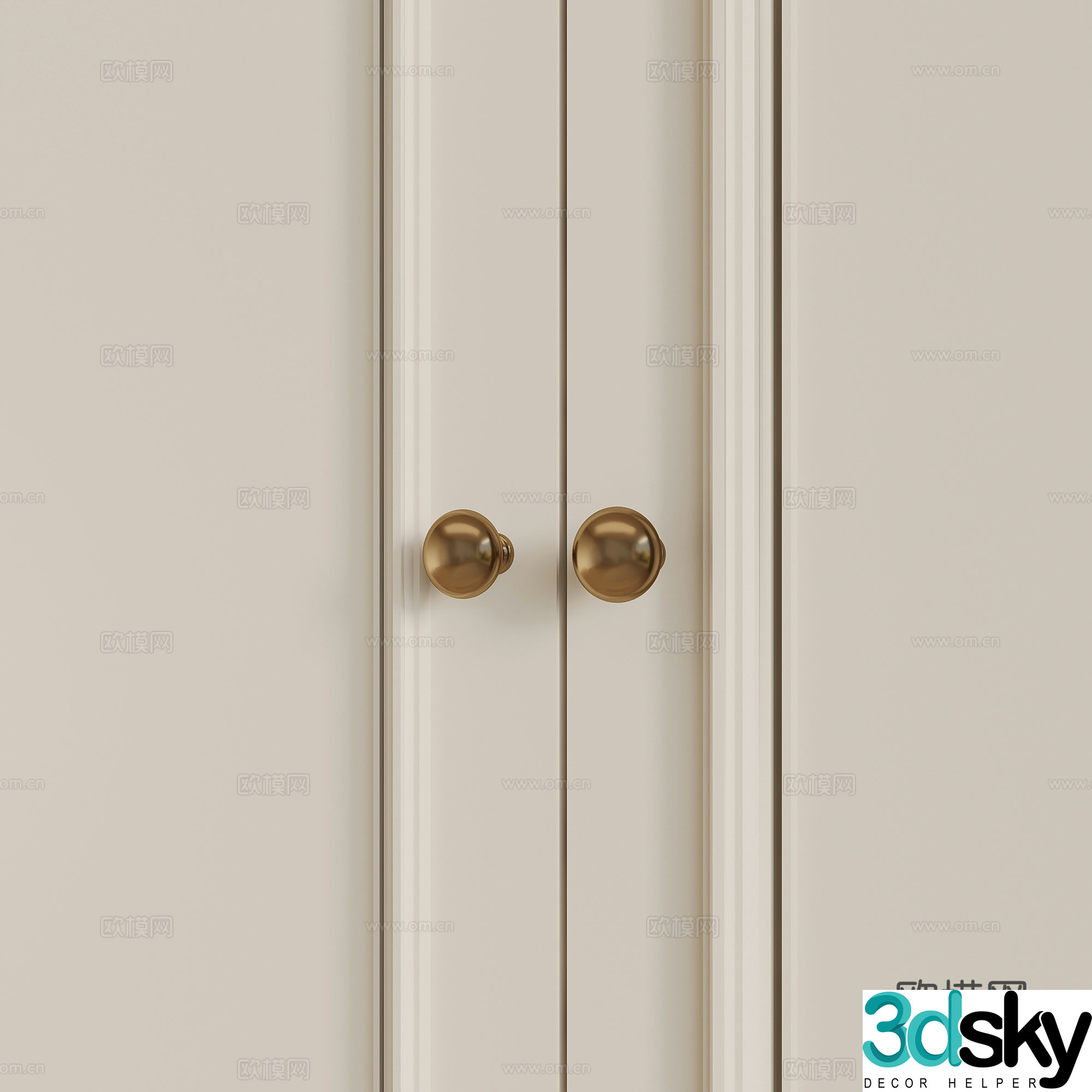 Modern cabinet door handle handle 3d model