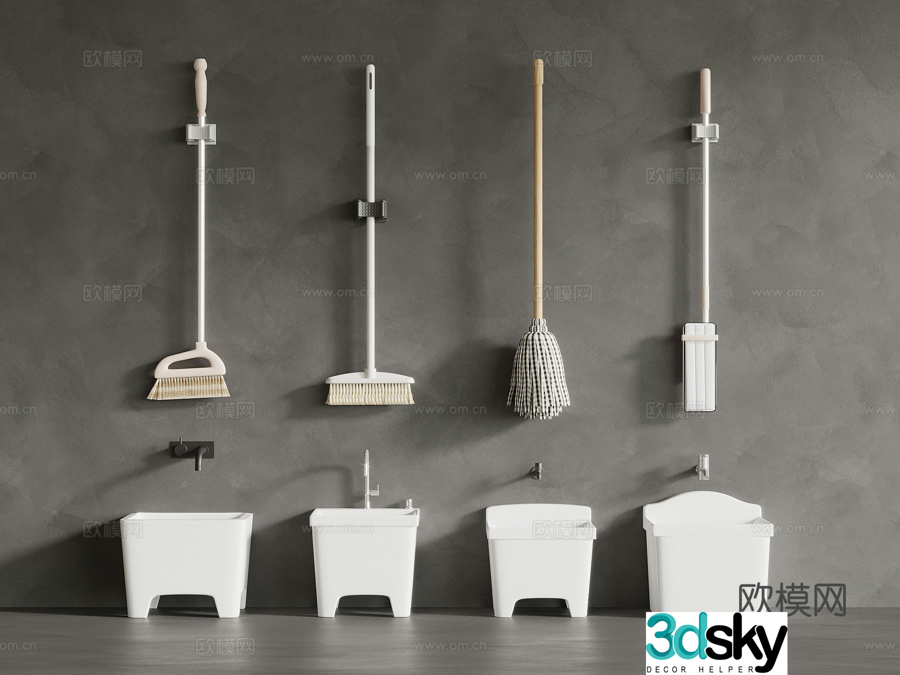 Mop pool Modern mop pool 3d model