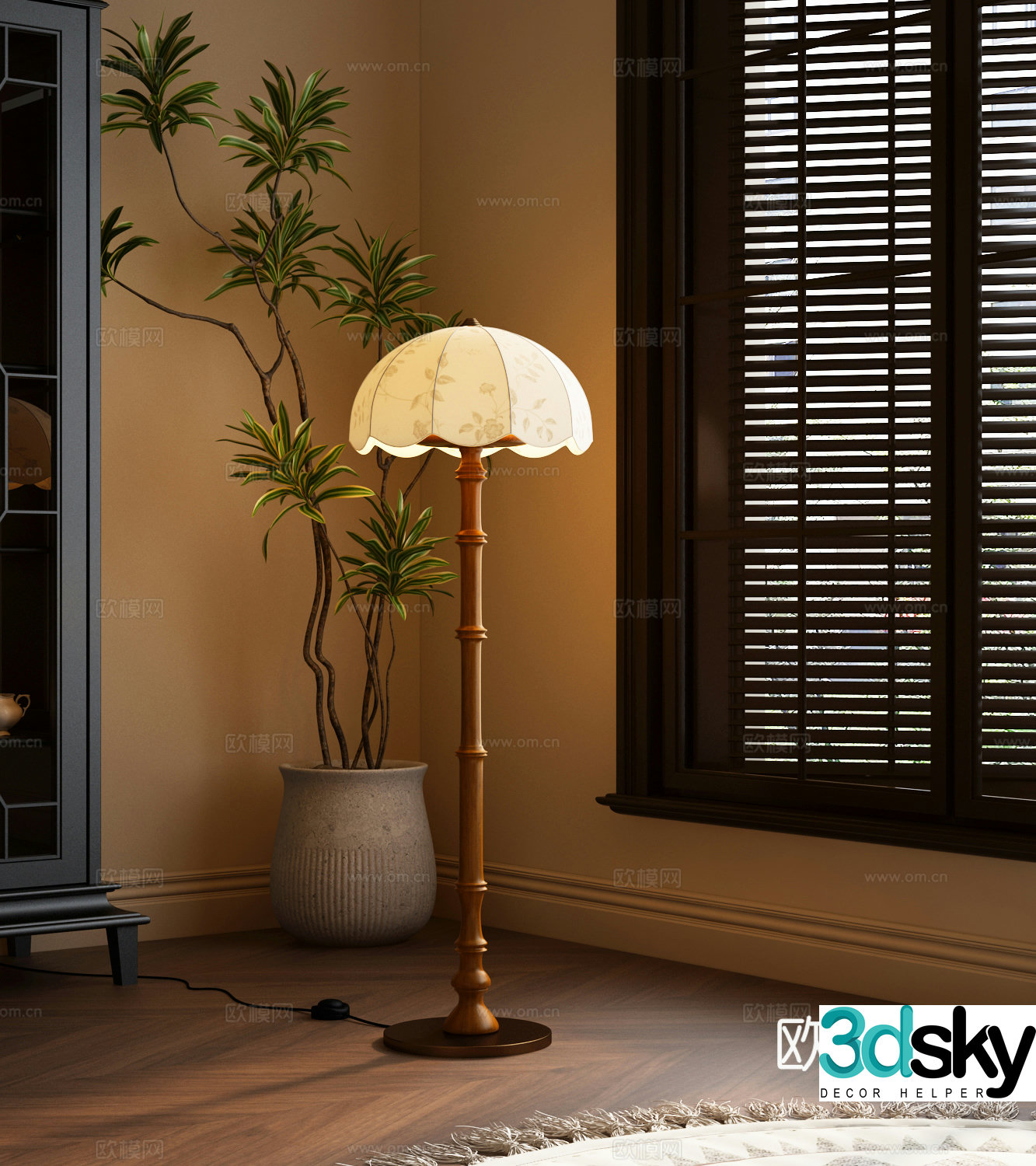 French retro floor lamp 3d model