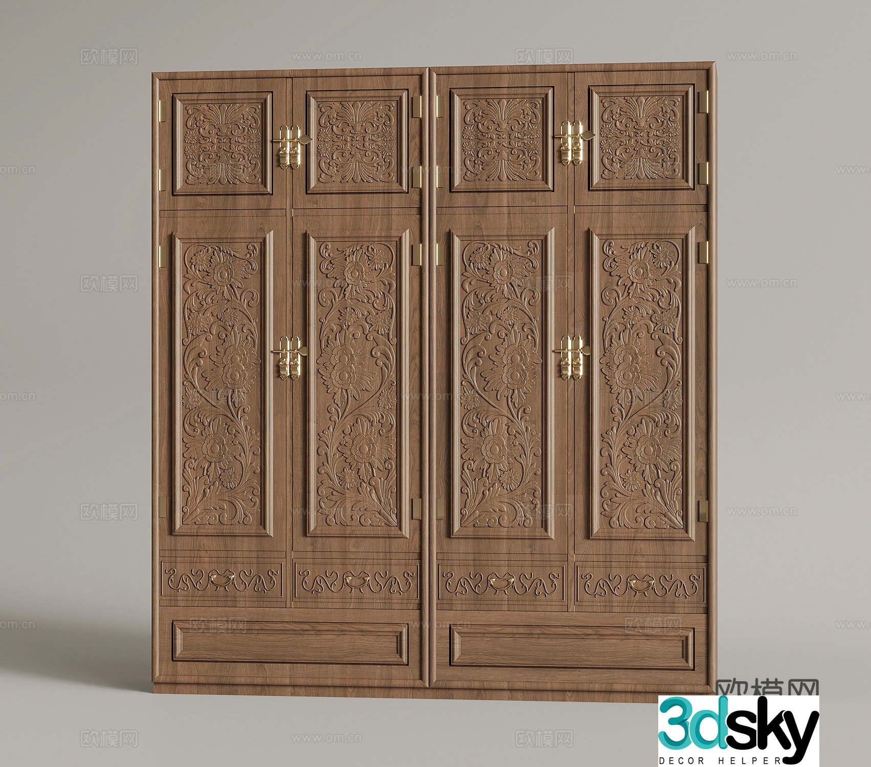 Wardrobe New Chinese style wardrobe 3D model