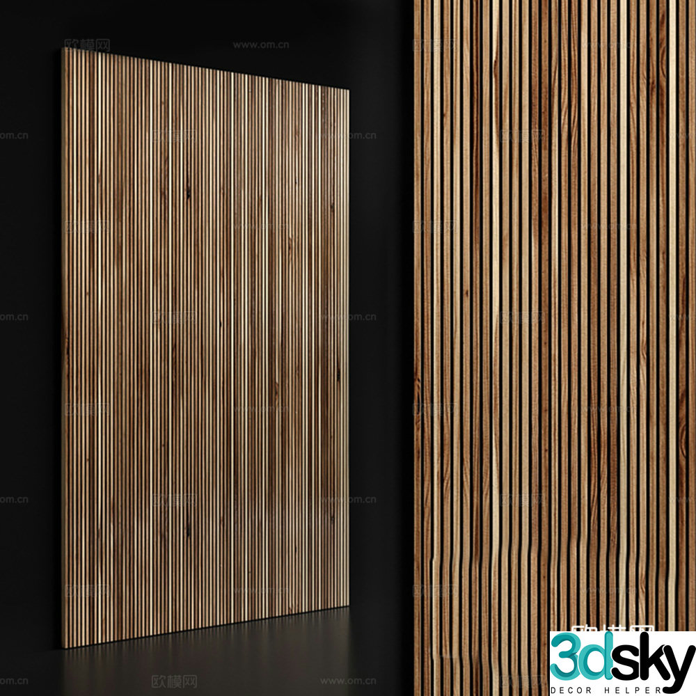 Wooden boards wooden grille wooden strips 3d model