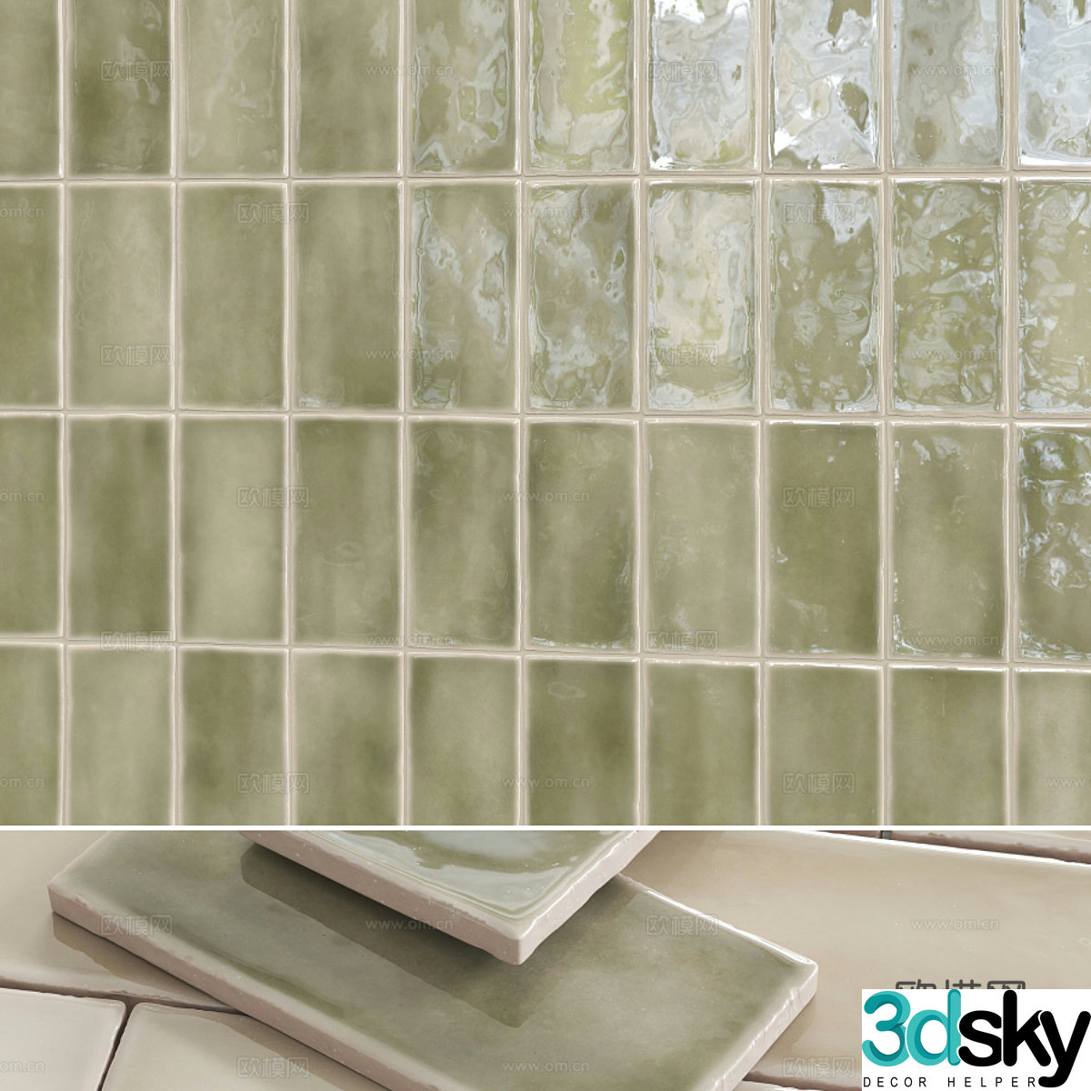 Flower tiles Ceramic tiles Mosaic 3d model
