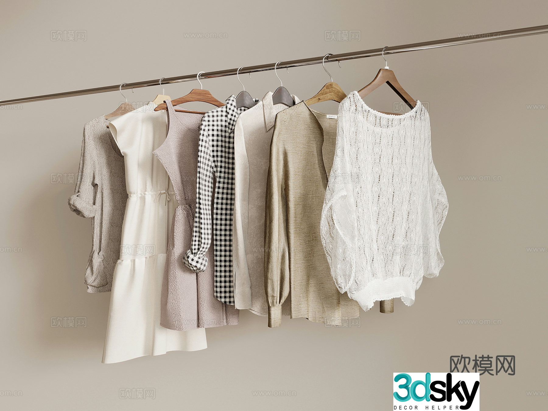 Clothes Modern Clothes Clothes Rods Clothes 3D Model