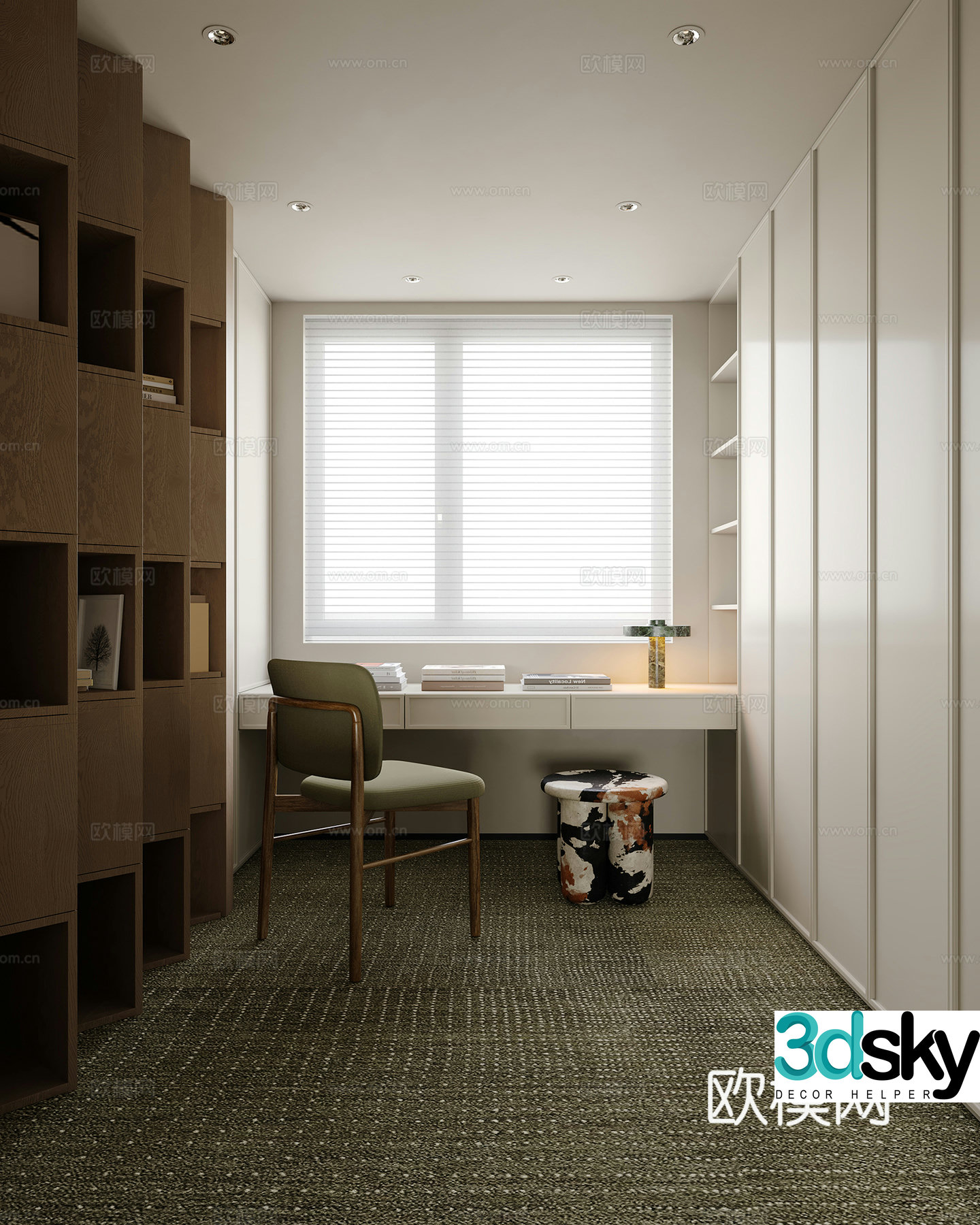 Modern study 3d model