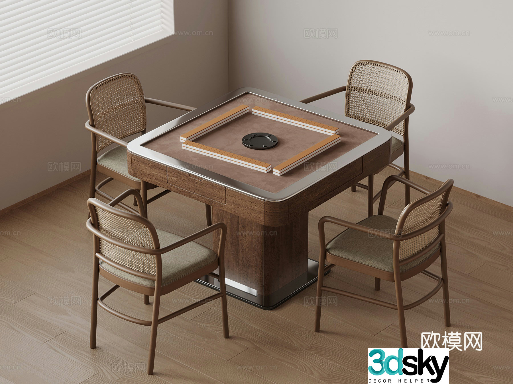Mahjong table New Chinese style mahjong table Chess and card table 3D model