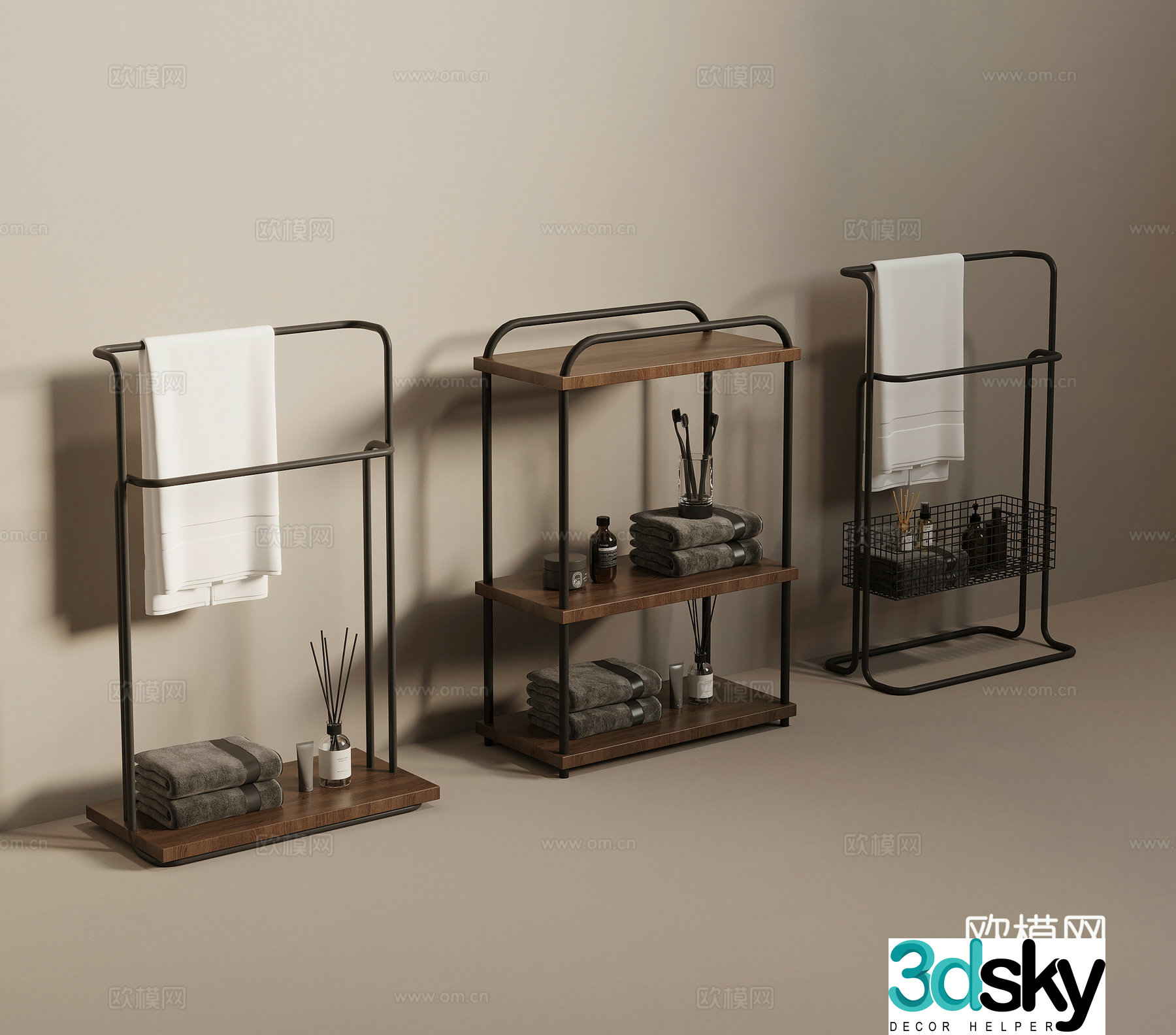 Modern bathroom rack 3d model