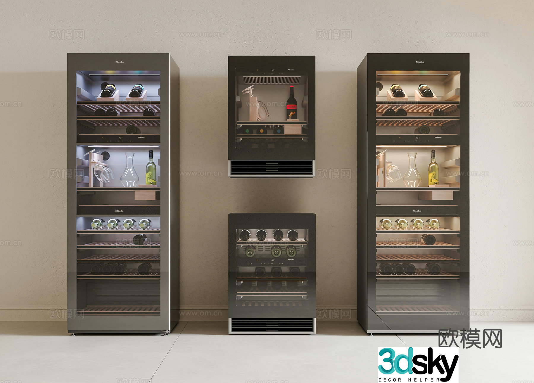Constant temperature wine cabinet small refrigerator refrigerator wine cabinet beverage cabinet 3D model