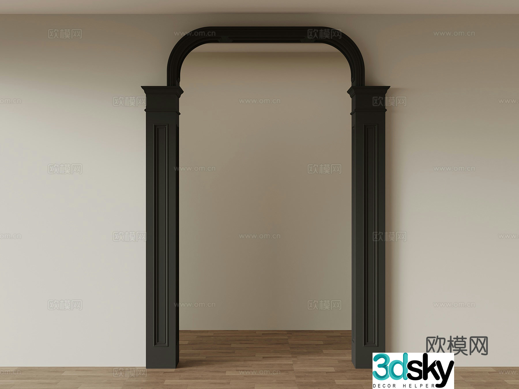 French door cover door hole 3D model