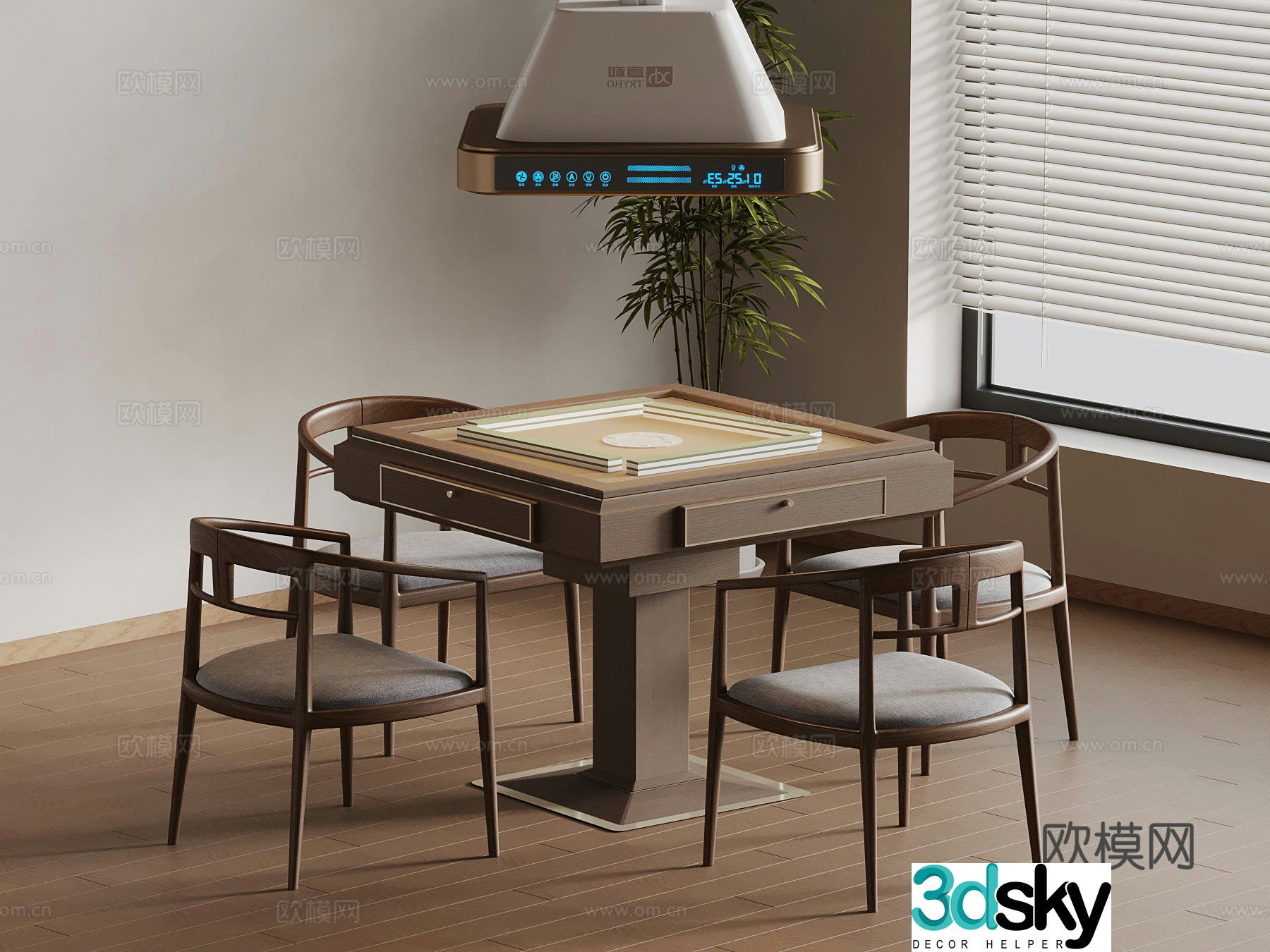 New Chinese Mahjong Table 3D Model