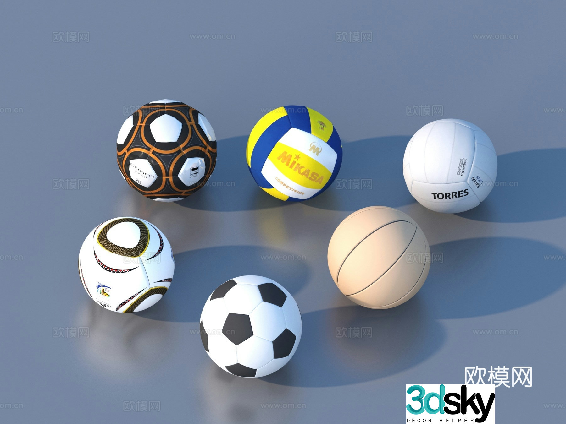 Basketball Football Volleyball 3D Model