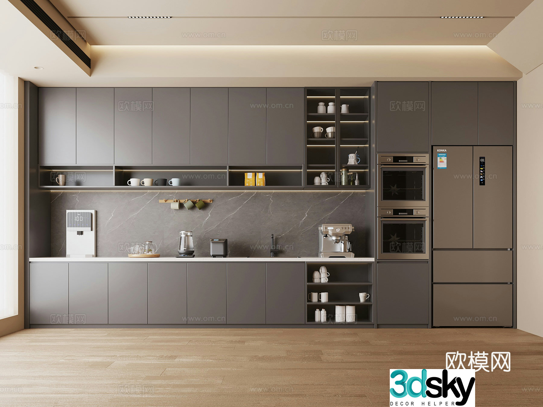 Tea room Modern tea room Refrigerator Electrical appliances 3D model