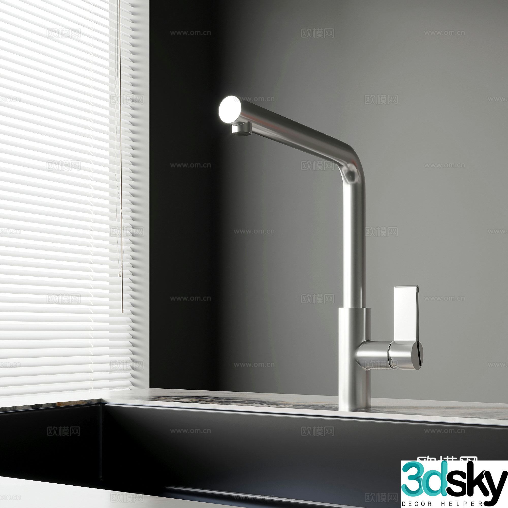 Modern faucet sink 3d model
