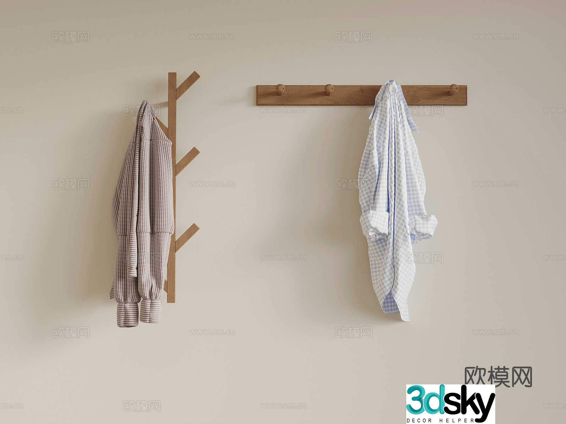 Modern clothes hook clothes hanger 3d model