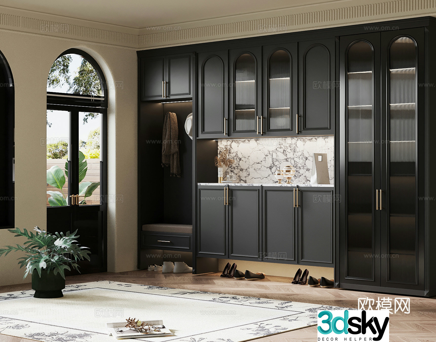 French shoe cabinet 3D model