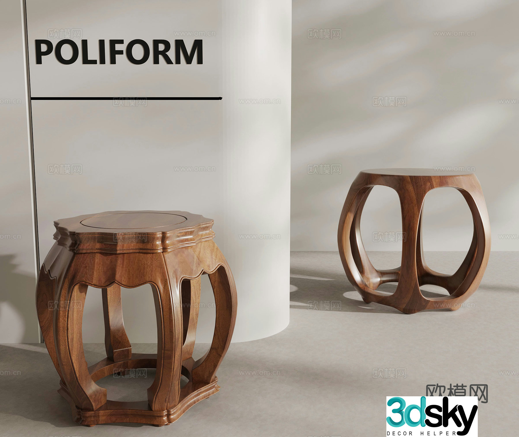 Stool New Chinese stool 3D model