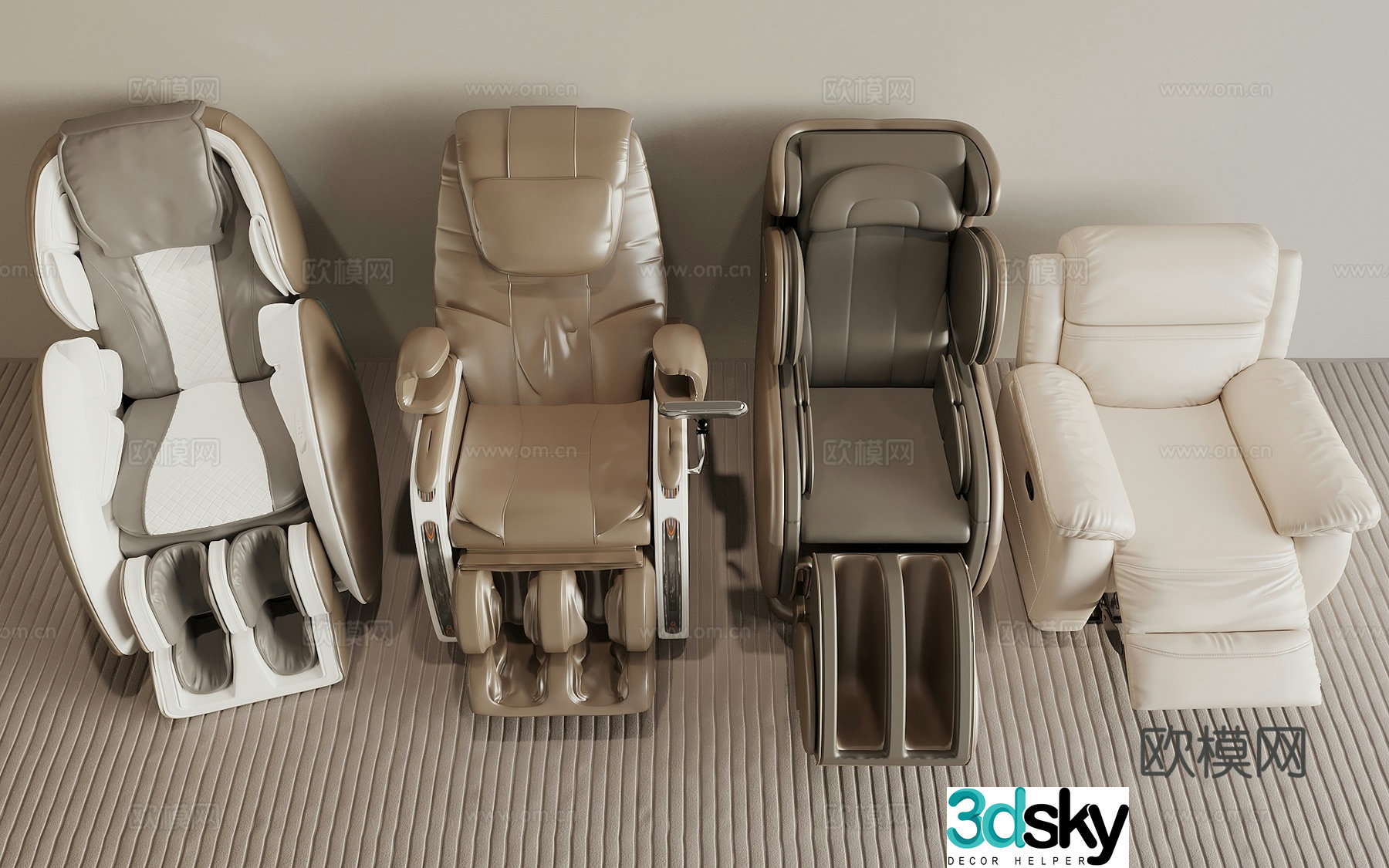 Massage chair foot massage chair massage sofa foot bath chair casual sofa 3d model