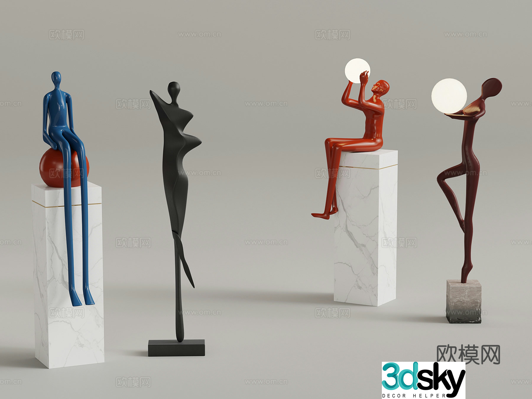 Modern floor sculpture ornament 3d model