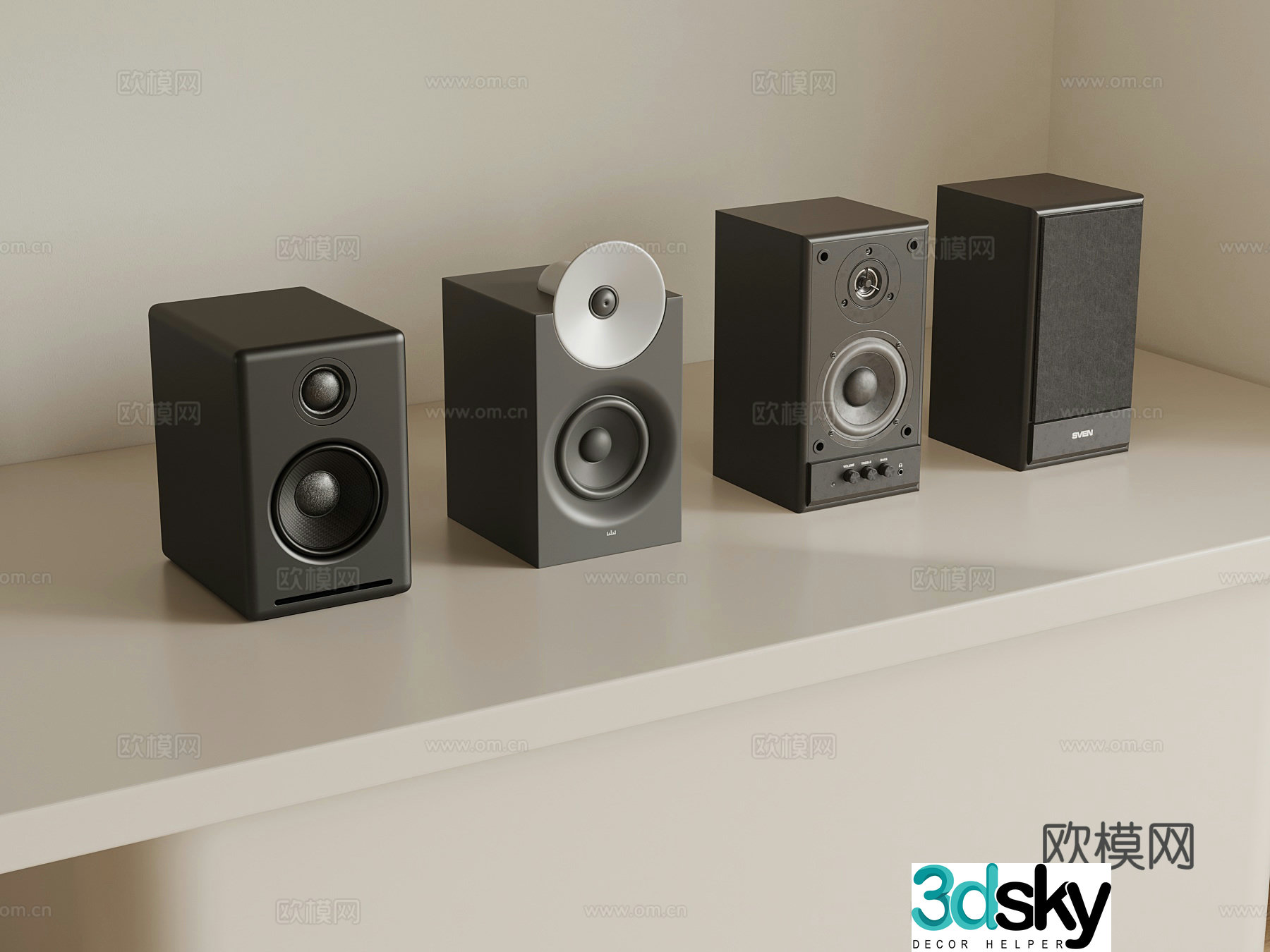 Modern audio expander subwoofer 3d model