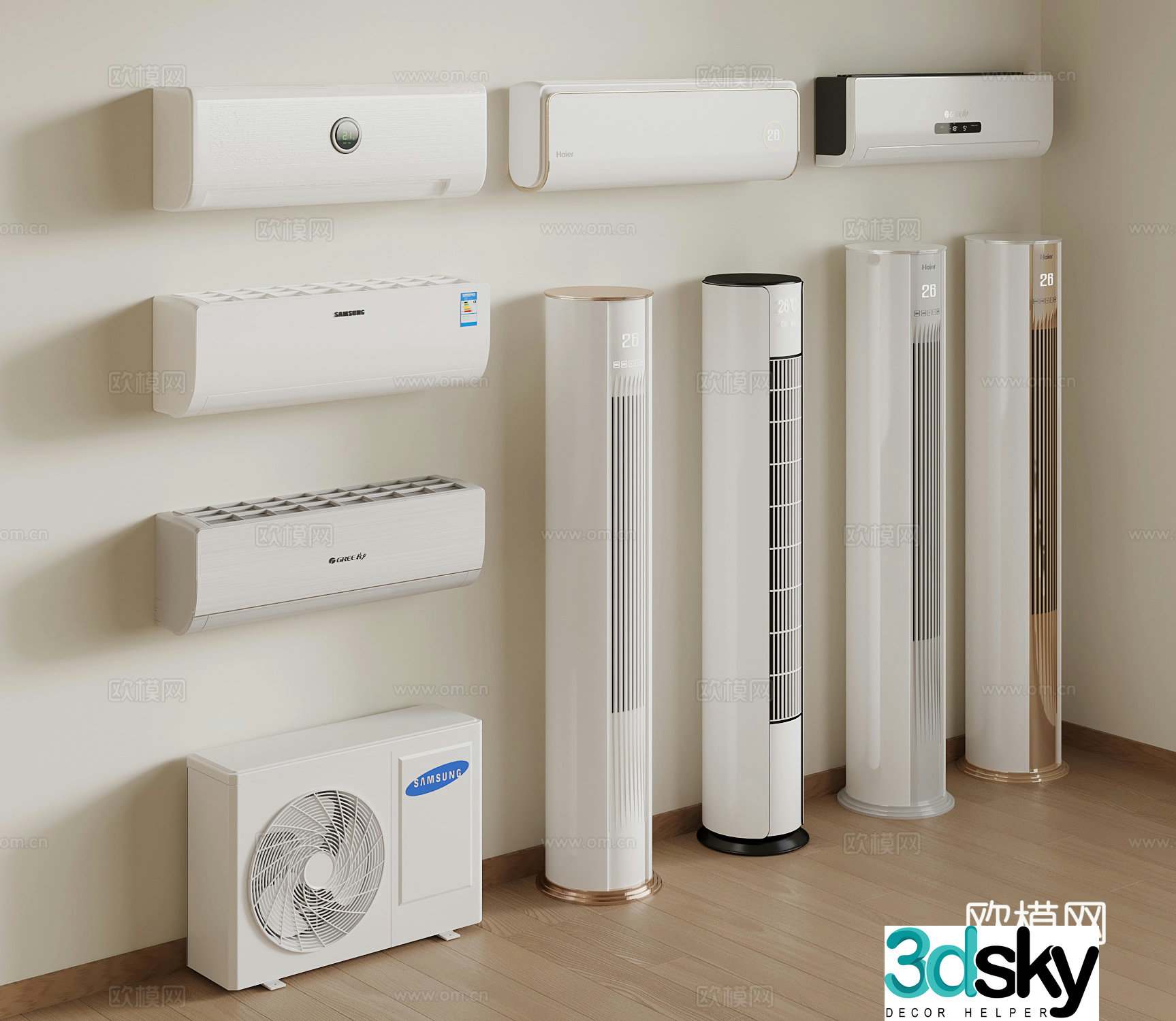 Modern air conditioner wall-mounted air conditioner vertical air conditioner 3D model