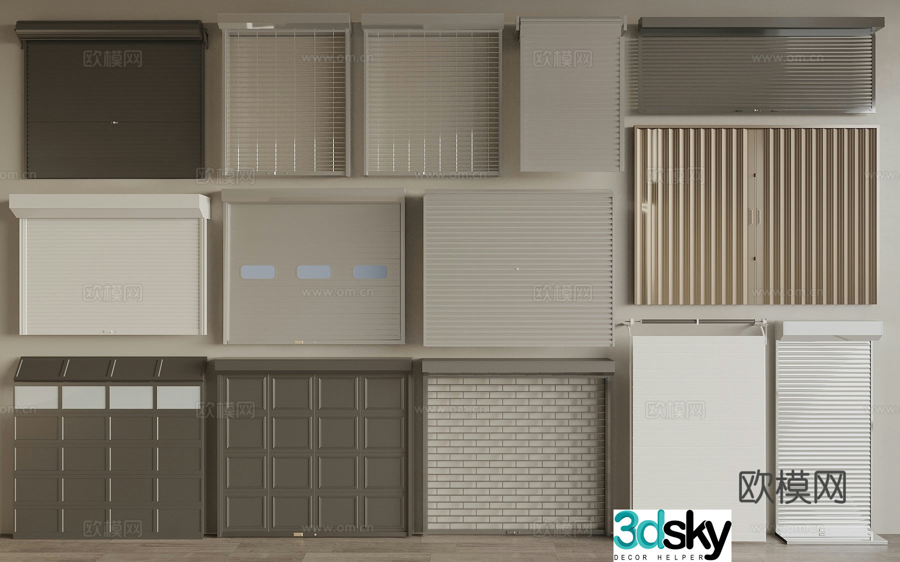 Rolling shutter door Rolling shutter door Garage door Factory warehouse door Shop rolling shutter door Stainless steel rolling shutter door 3D model