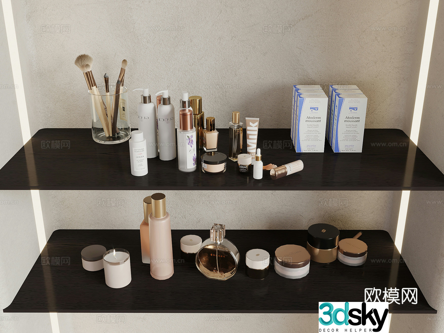 Cosmetics Modern cosmetics Toiletries Skin care products 3D model